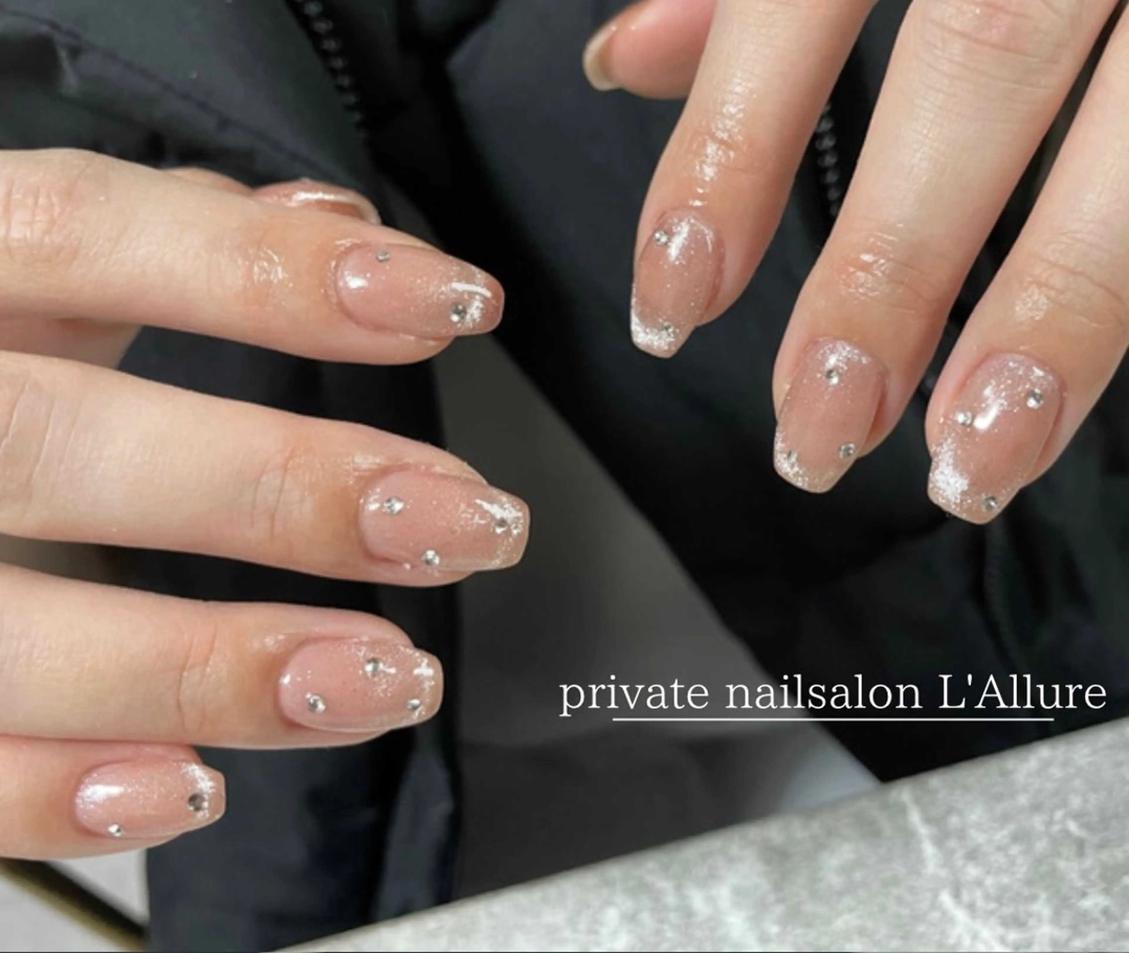 ネイル フレンチネイル マグネットネイル マグネットフレンチ フットネイル nailsalon -L'Allure-のネイルデザイン
