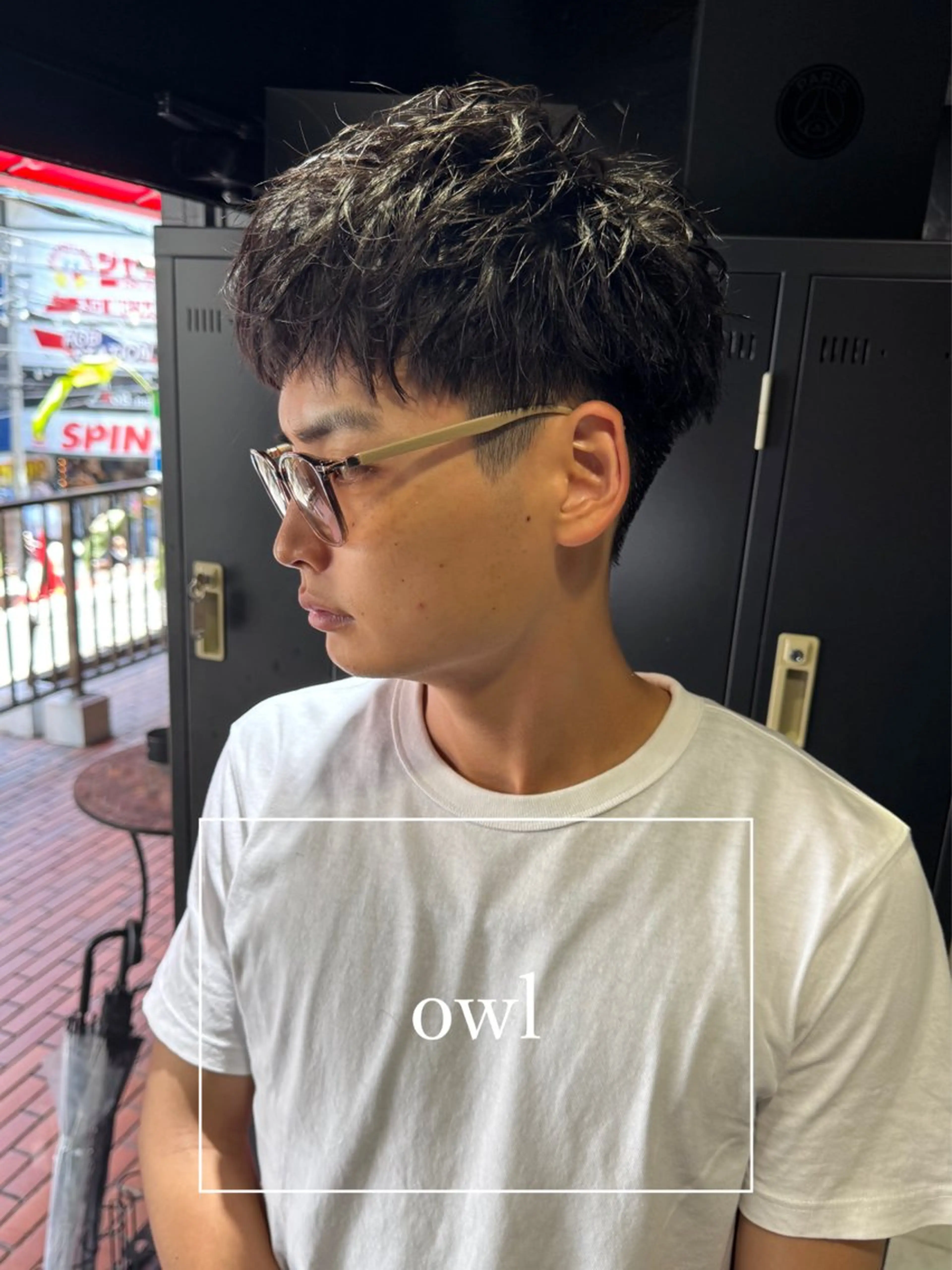 ショート パーマ メンズ メンズパーマ スパイキーショート ショートヘア カット メンズ特化 美容師✨ アメ村 堀江颯瑛のヘアスタイル
