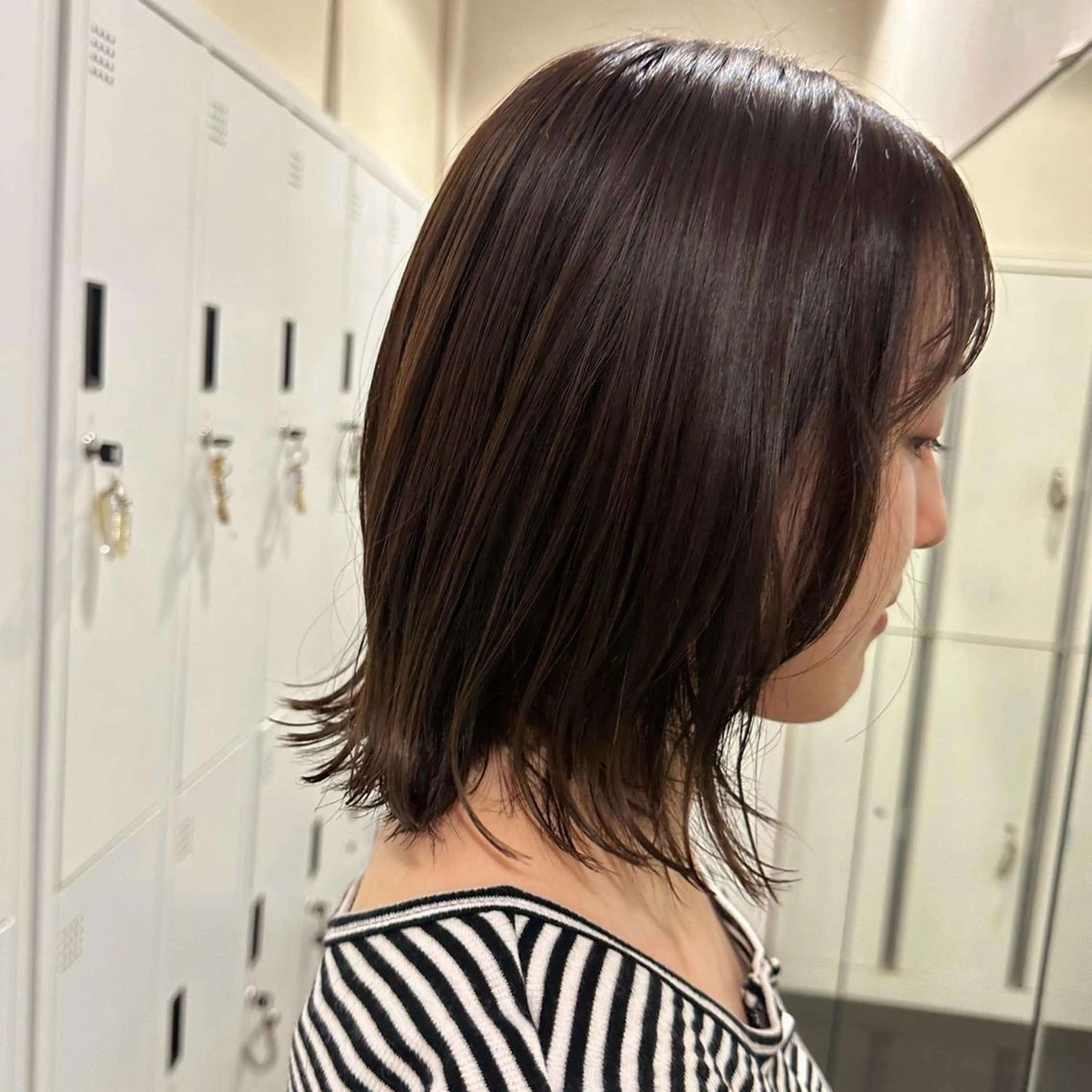 ミディアム カラー ハイトーン/暖色/ 眉/メイク/Rinaのヘアスタイル