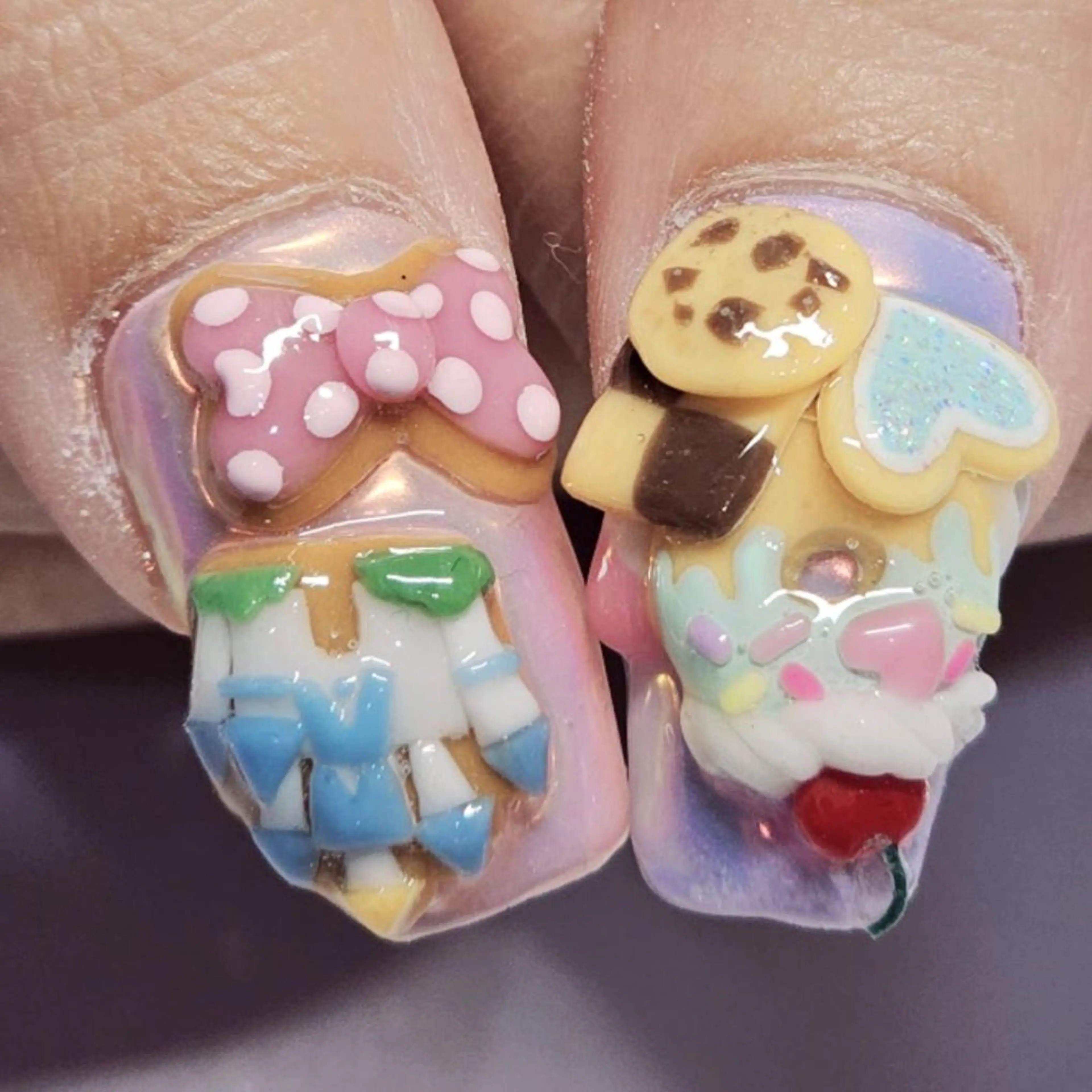 ネイル アートネイル オーロラネイル ピンク パープル ハンドネイル よしだ ひろきのネイルデザイン