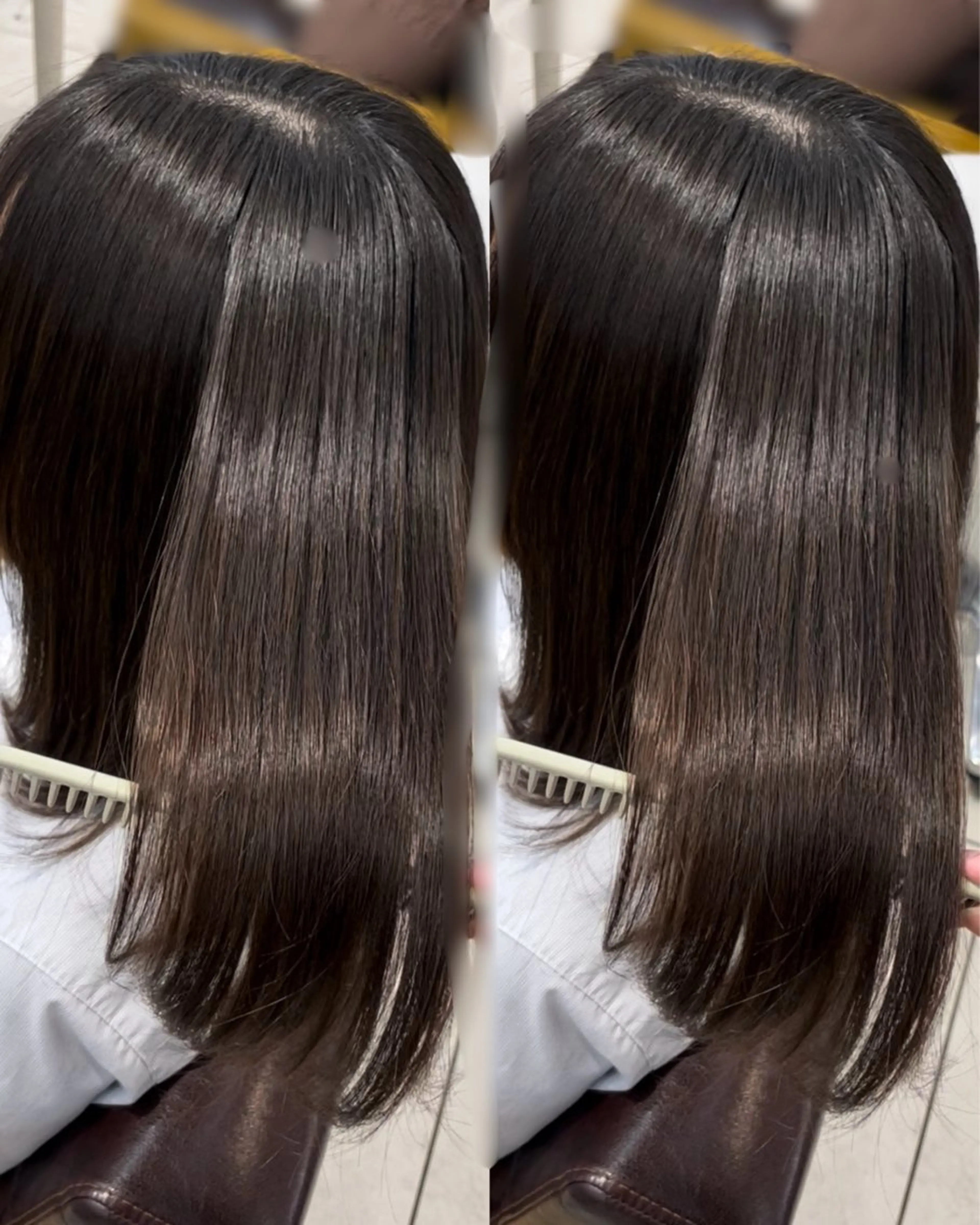 ミディアム 縮毛矯正 トリートメント 藤本 都のヘアスタイル