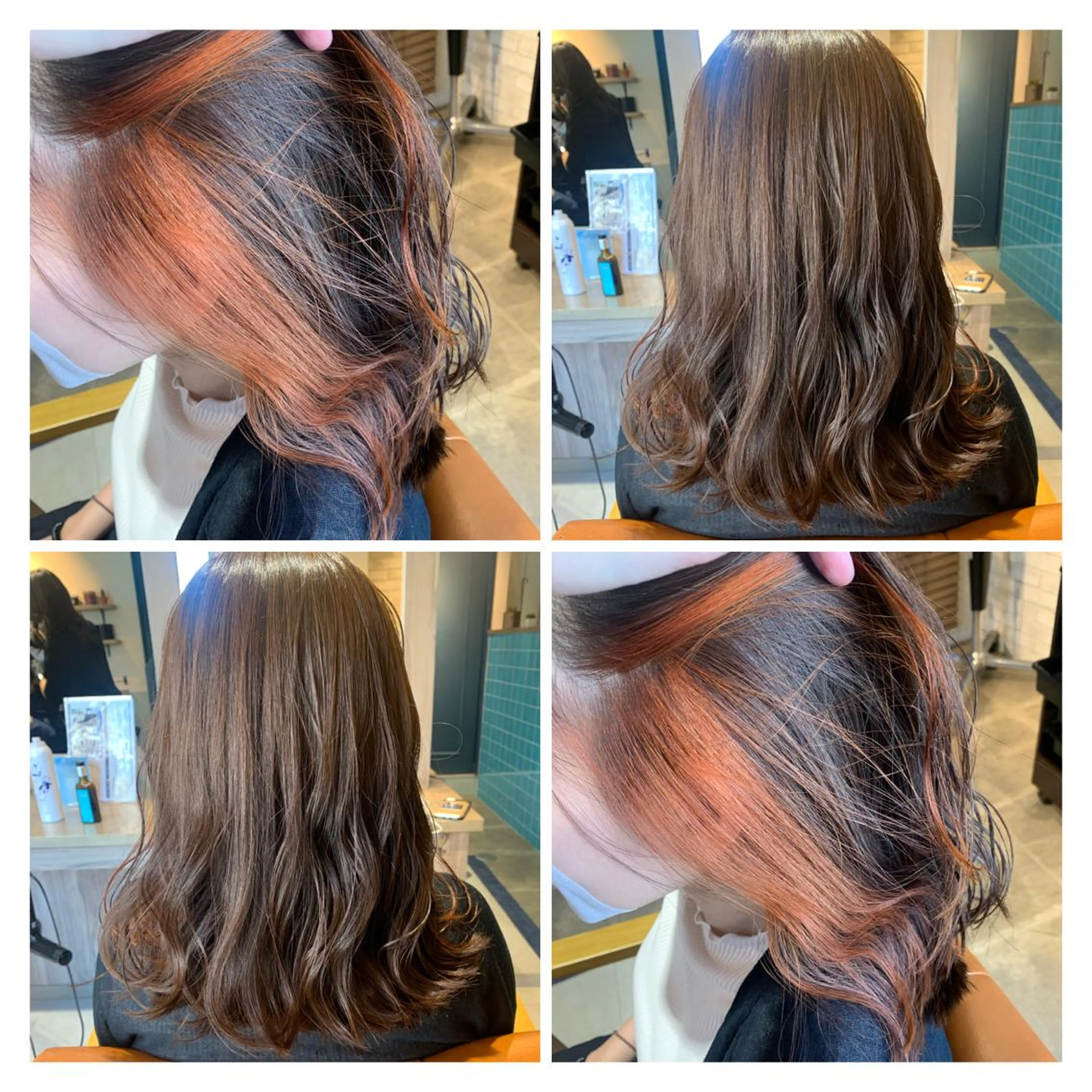 カラー ブリーチ オレンジ ヘアカラー トリートメント 髪質改善艶髪 ℍ𝔸ℝ𝕌𝕂𝔸のヘアスタイル
