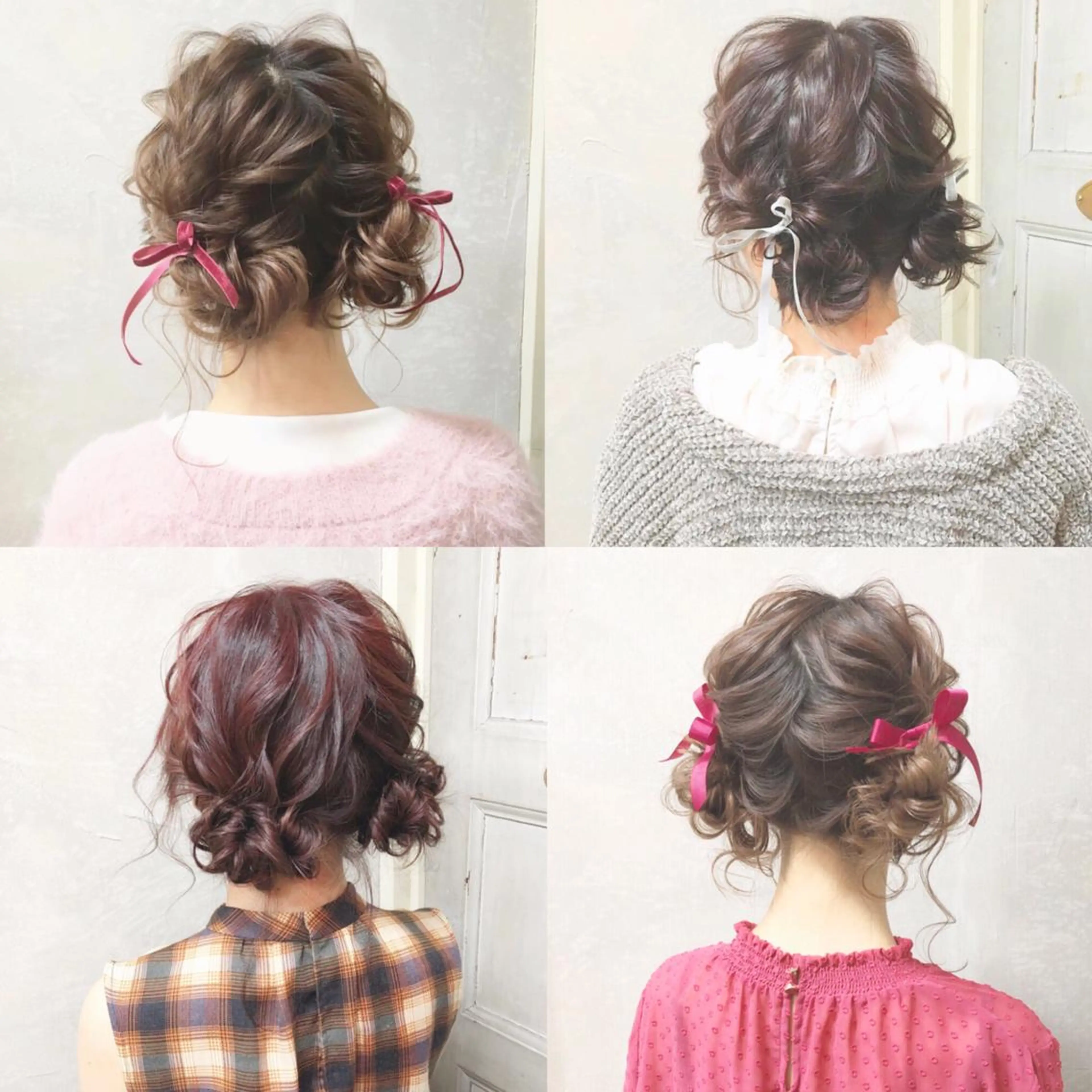 セミロング カラー ヘアアレンジ お団子ヘア autre所属・大久保 ひでなりのヘアスタイル