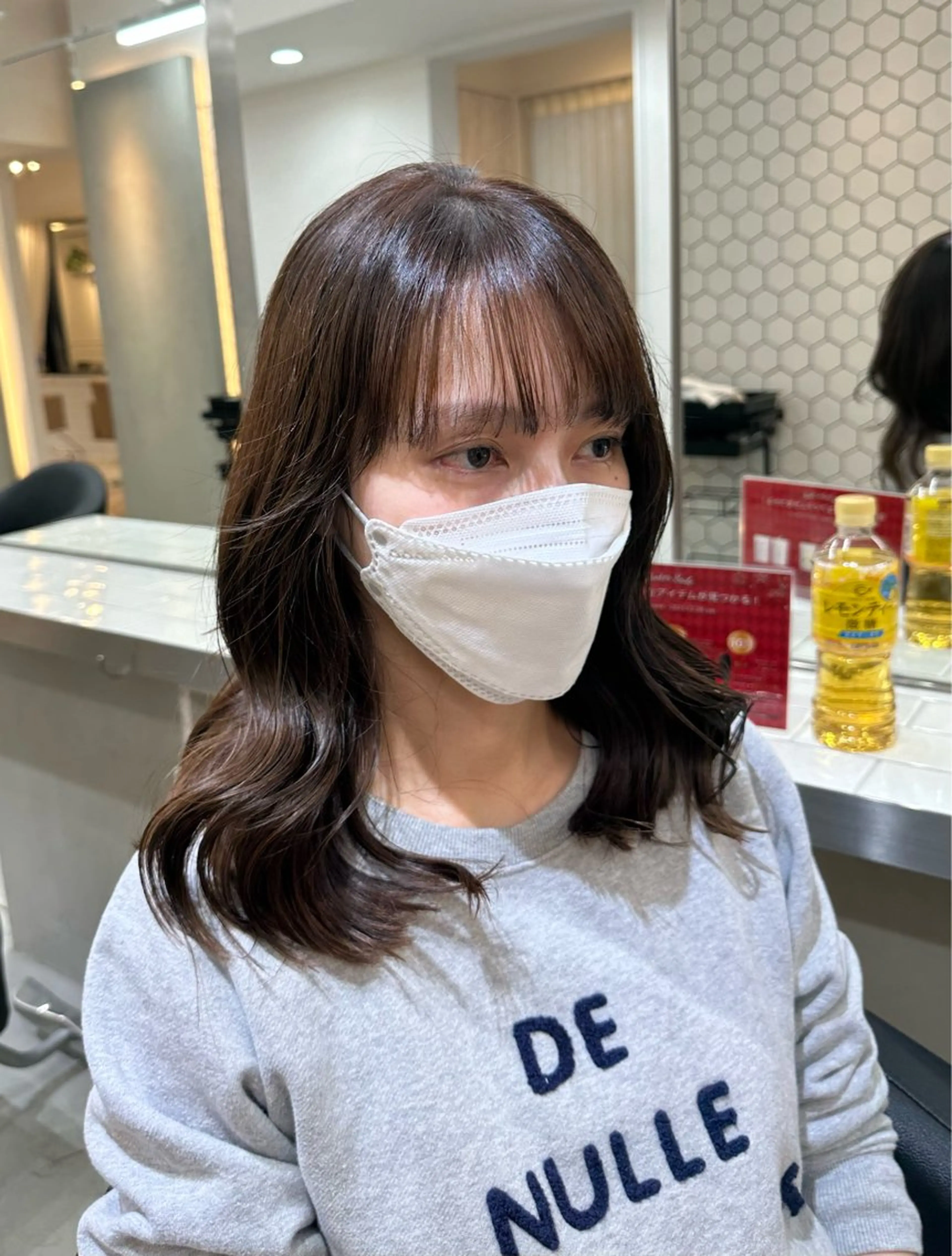 セミロング カット トリートメント ヘッドスパ レイヤー 顔周り グレージュ/添田晃基のヘアスタイル