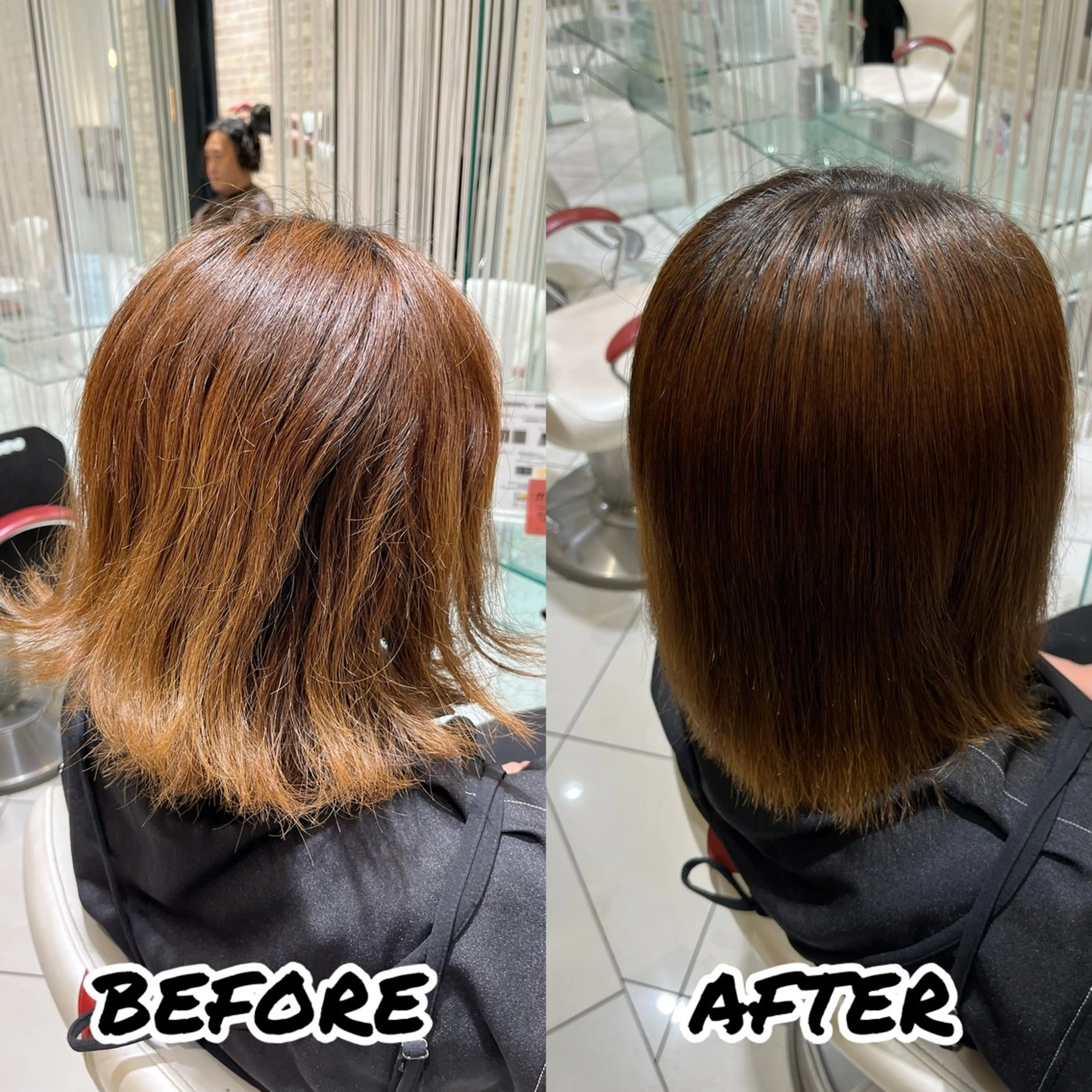 ミディアム カット 縮毛矯正 トリートメント 髪質改善美容師 鈴木のヘアスタイル