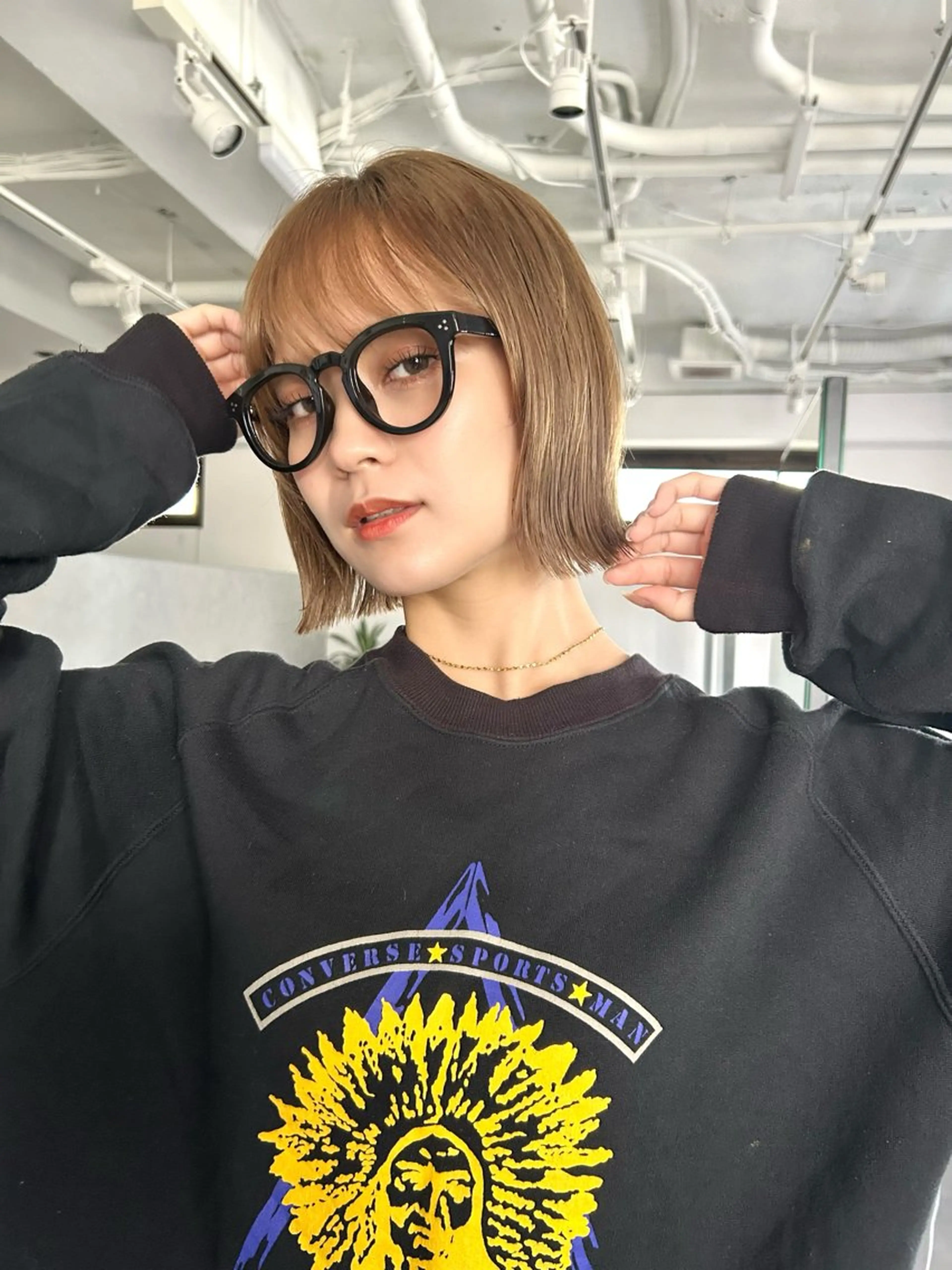 ショート カラー ボブ くびれヘア カット ヘアカラー 結べるくびれボブ/透 明感カラーtaigaのヘアスタイル