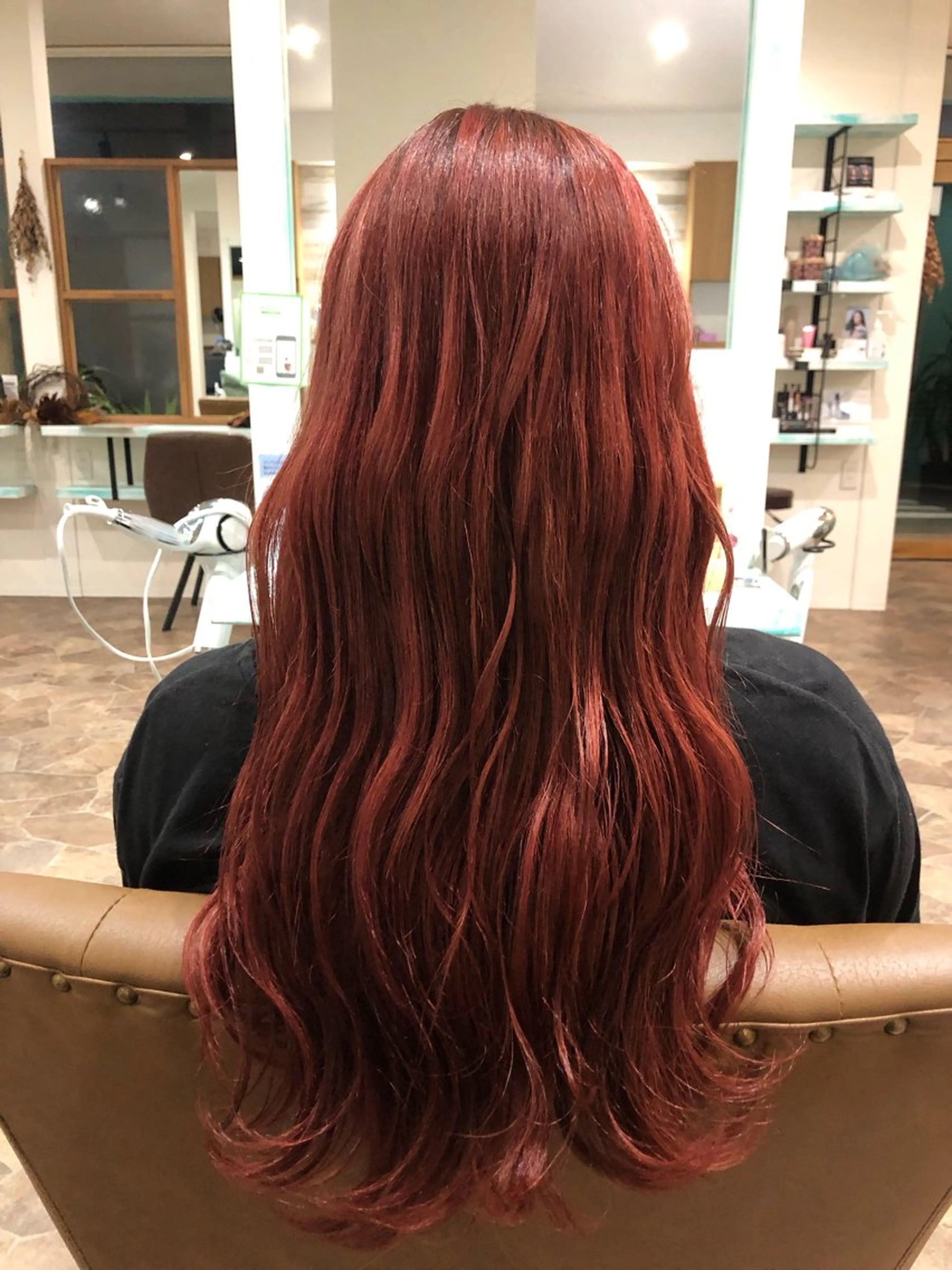 ロング カラー ブリーチ オレンジ ピンクカラー きらく あやののヘアスタイル