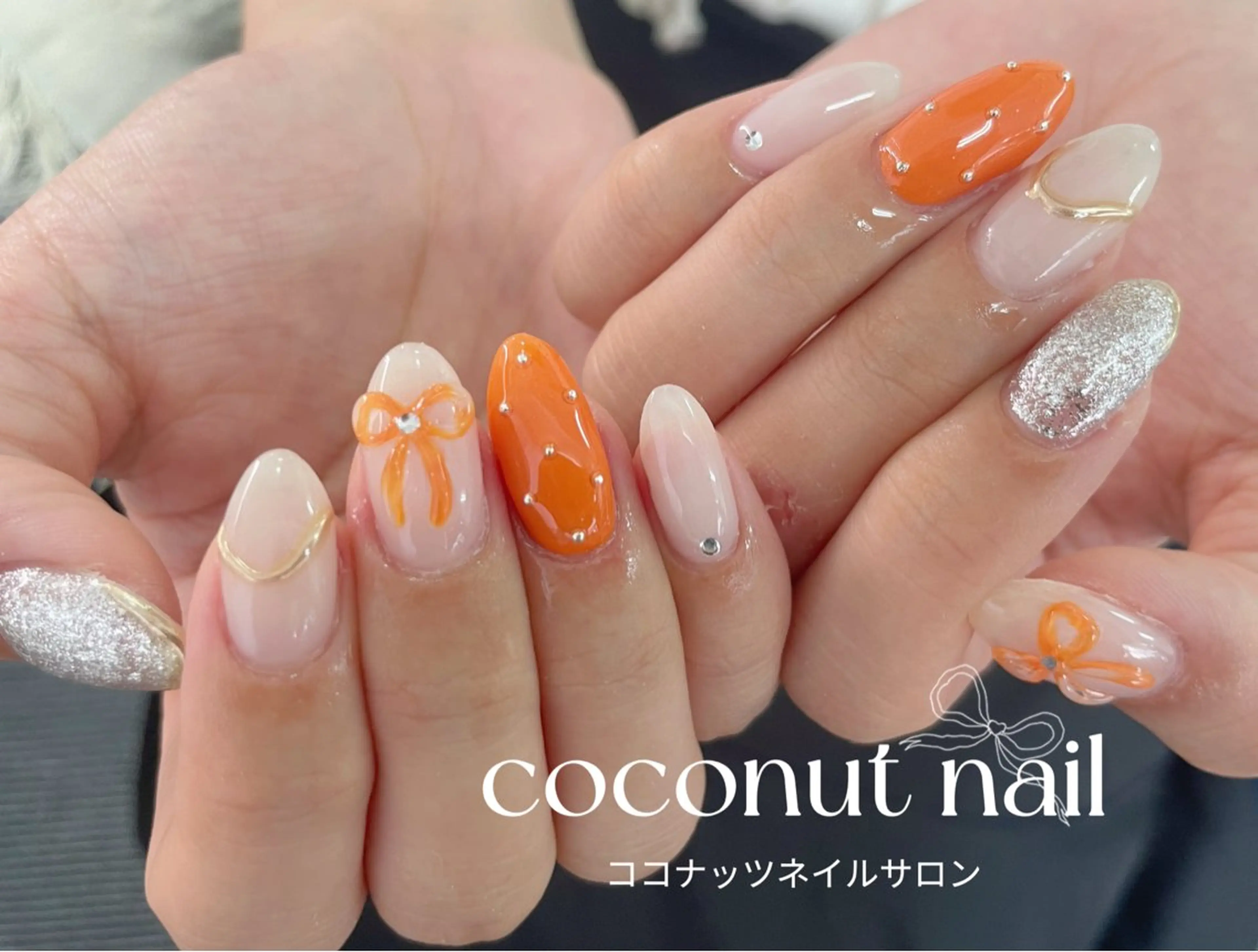 ネイル べっ甲ネイル フレンチネイル キラキラネイル マグネットネイル 大理石ネイル(マーブル) ハンドネイル 神田 ココナッツのネイルデザイン