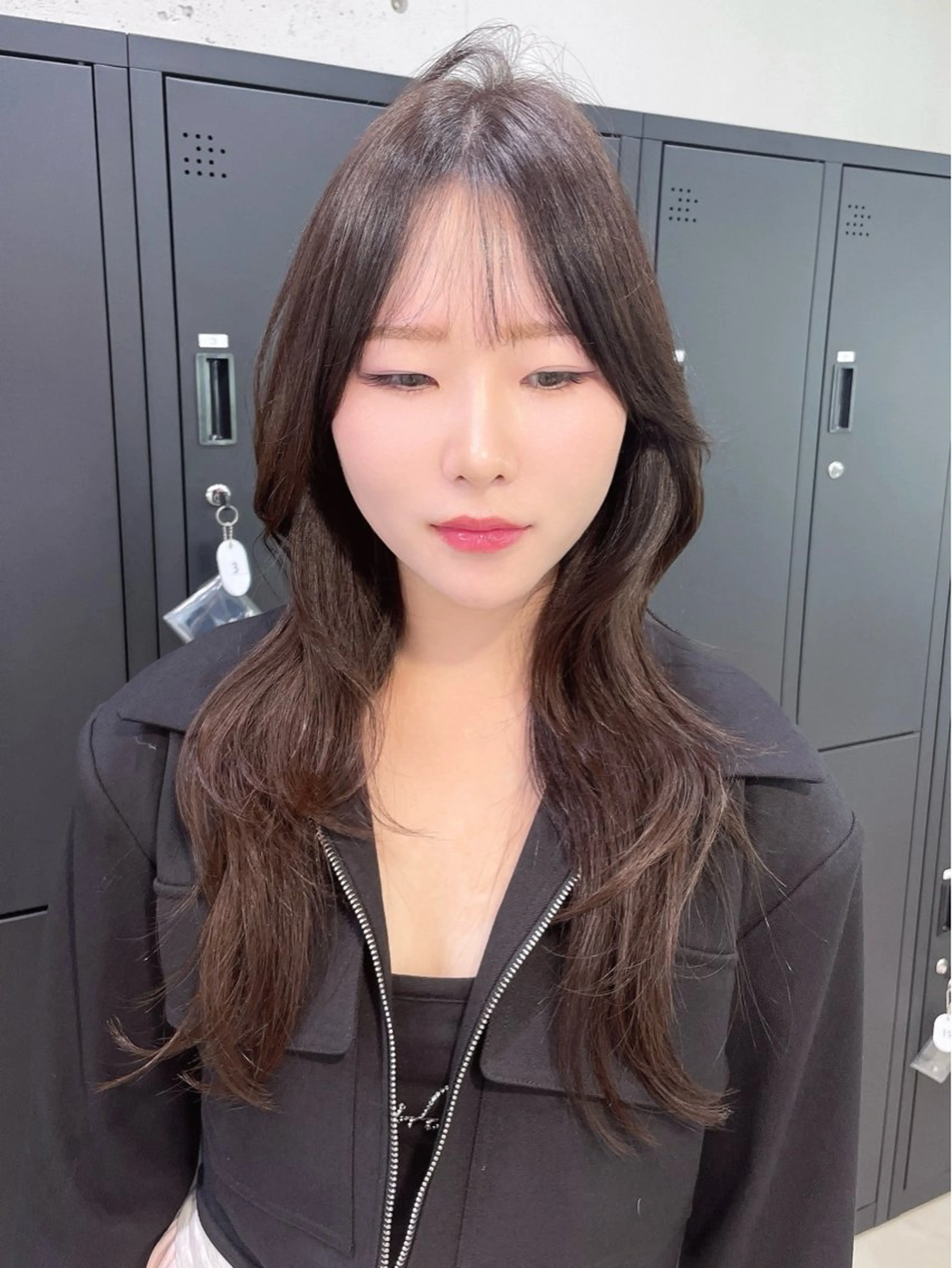 ロング カラー ブラウンカラー ハッシュカット ロング カット ヘアカラー yu-kaハッシュ カット/韓国レイヤーのヘアスタイル