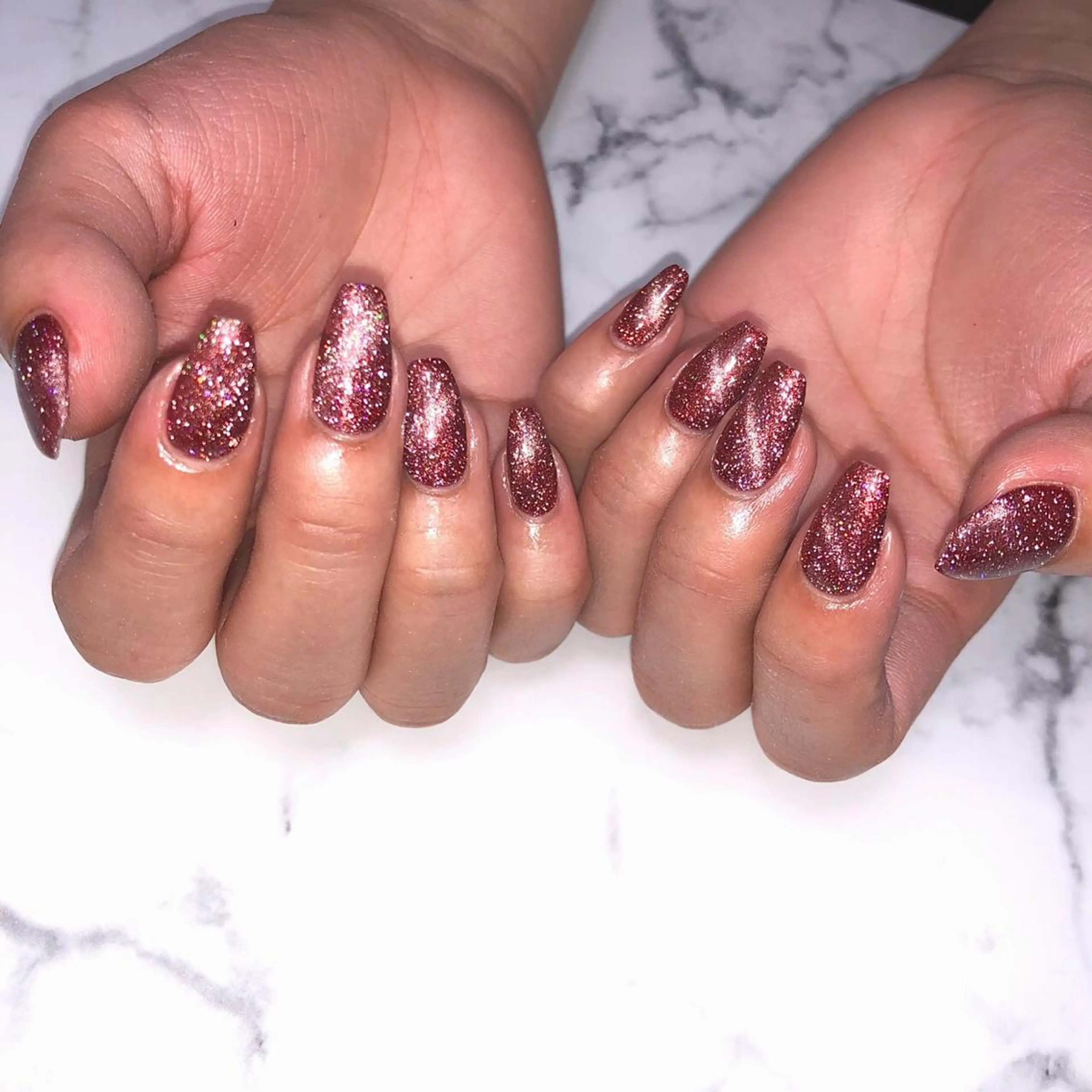 ネイル アートネイル ボルドー ブラウン フラッシュネイル ジェルネイル ハンドネイル NAIL NOWのネイルデザイン