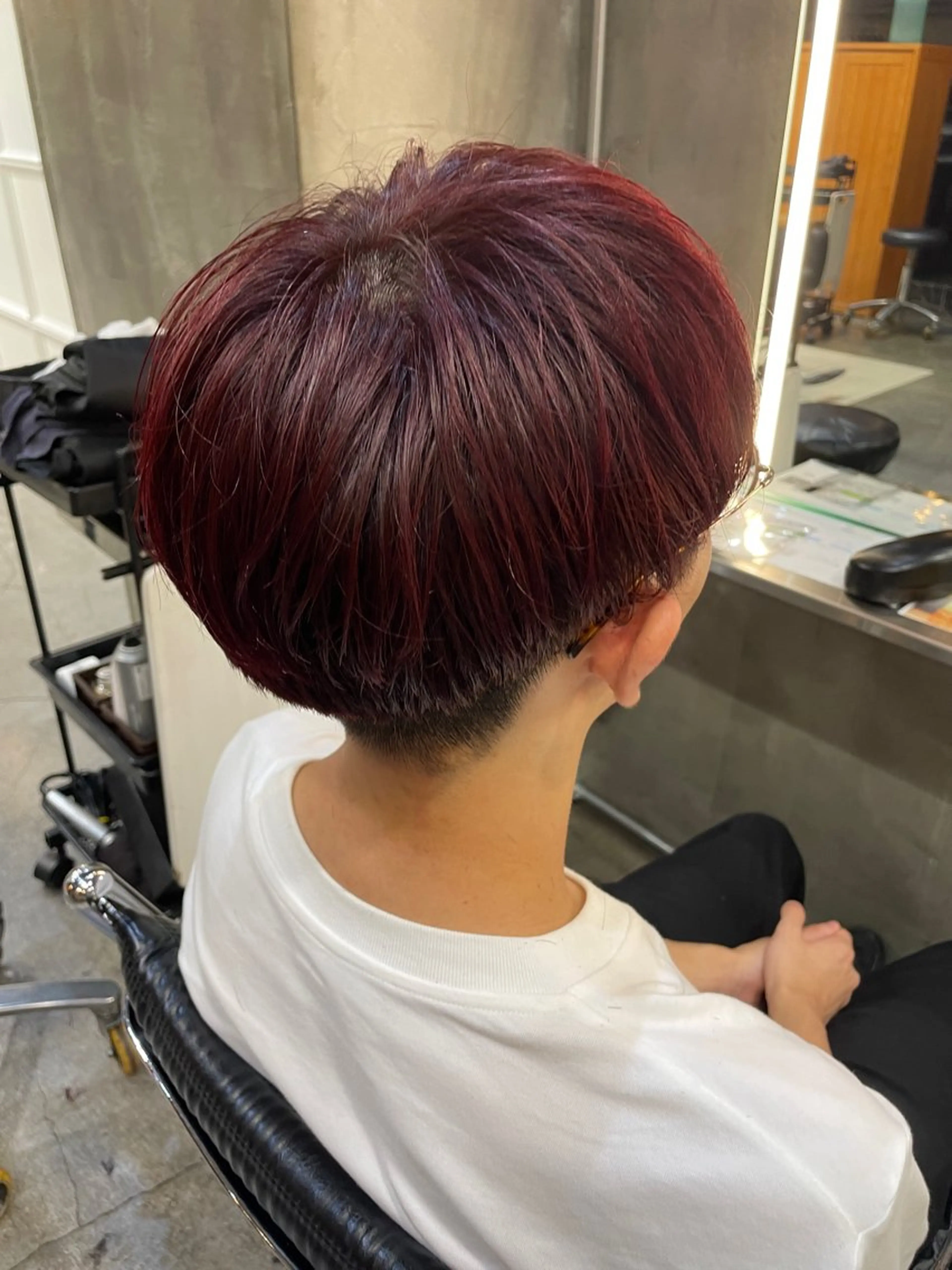ショート カラー メンズ レイヤー/ 透明感カラー/マドカのヘアスタイル