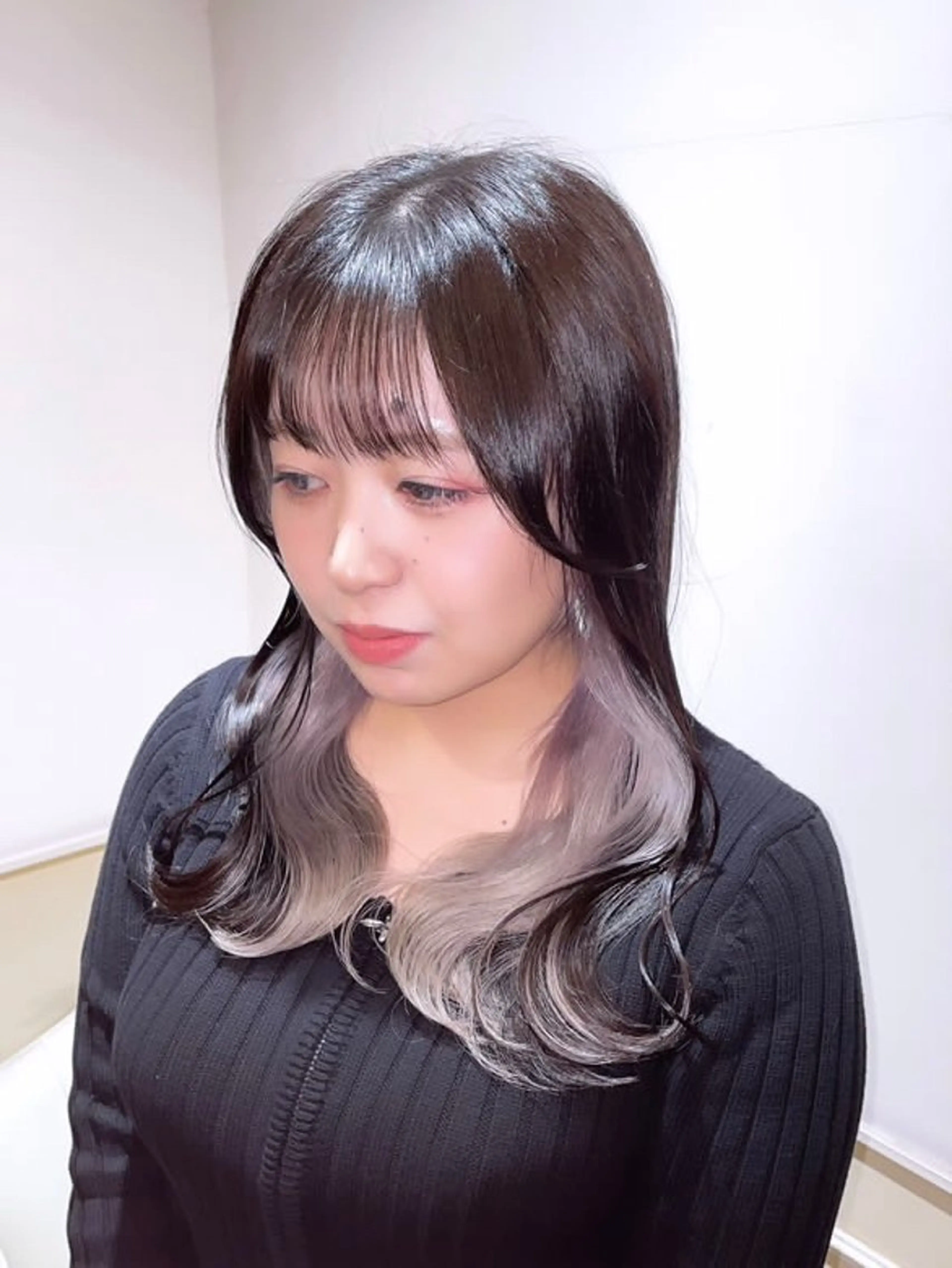 セミロング カラー ヘアカラー 髪質改善×韓国 レイヤー ひかるのヘアスタイル