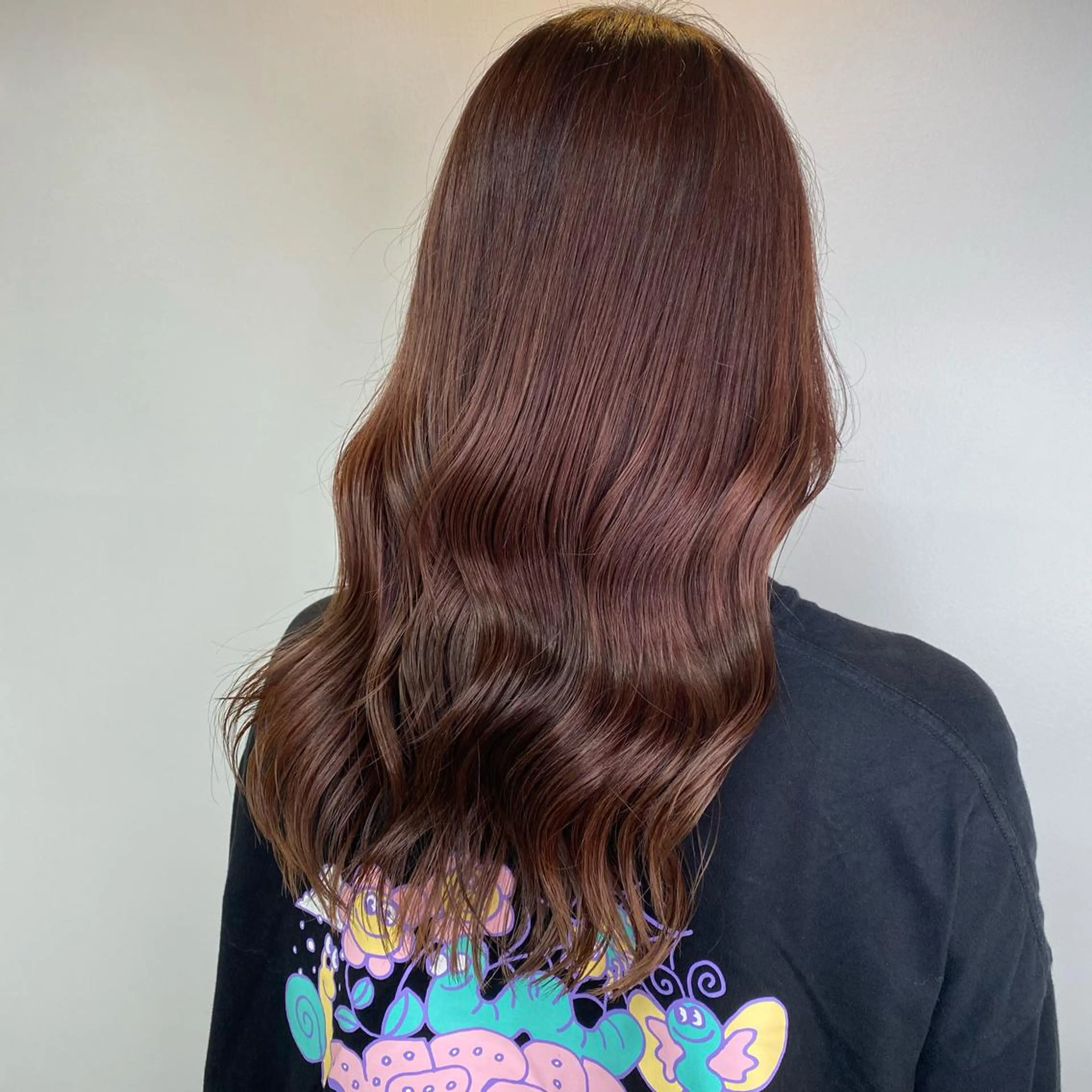 セミロング カラー ブラウンカラー ピンクカラー ピンクブラウン HARUKA🍒 tocca天王寺のヘアスタイル