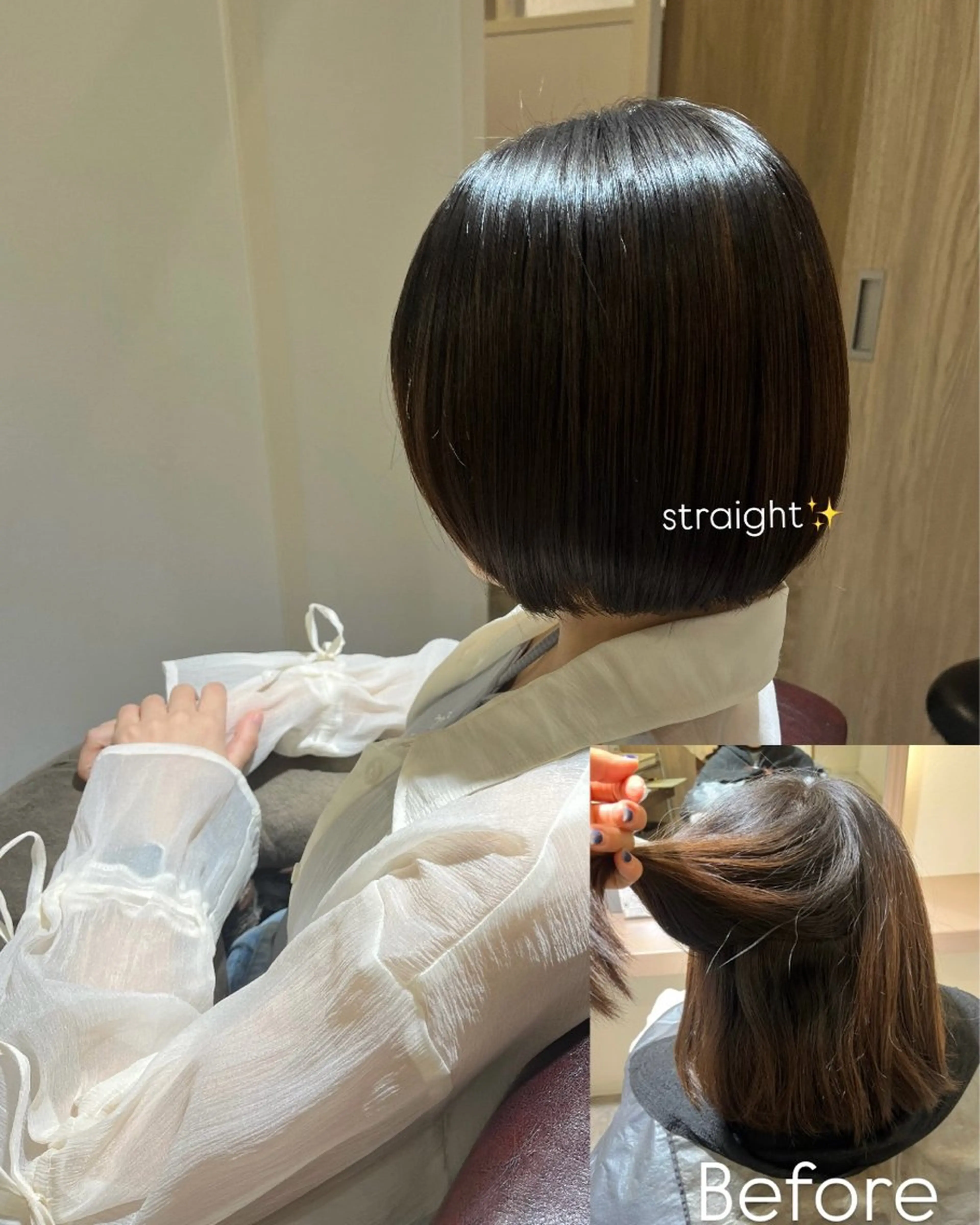 ショート パーマ ボブ 顔周りカット レイヤーカット 縮毛矯正 カット 縮毛矯正 堀越 エリのヘアスタイル