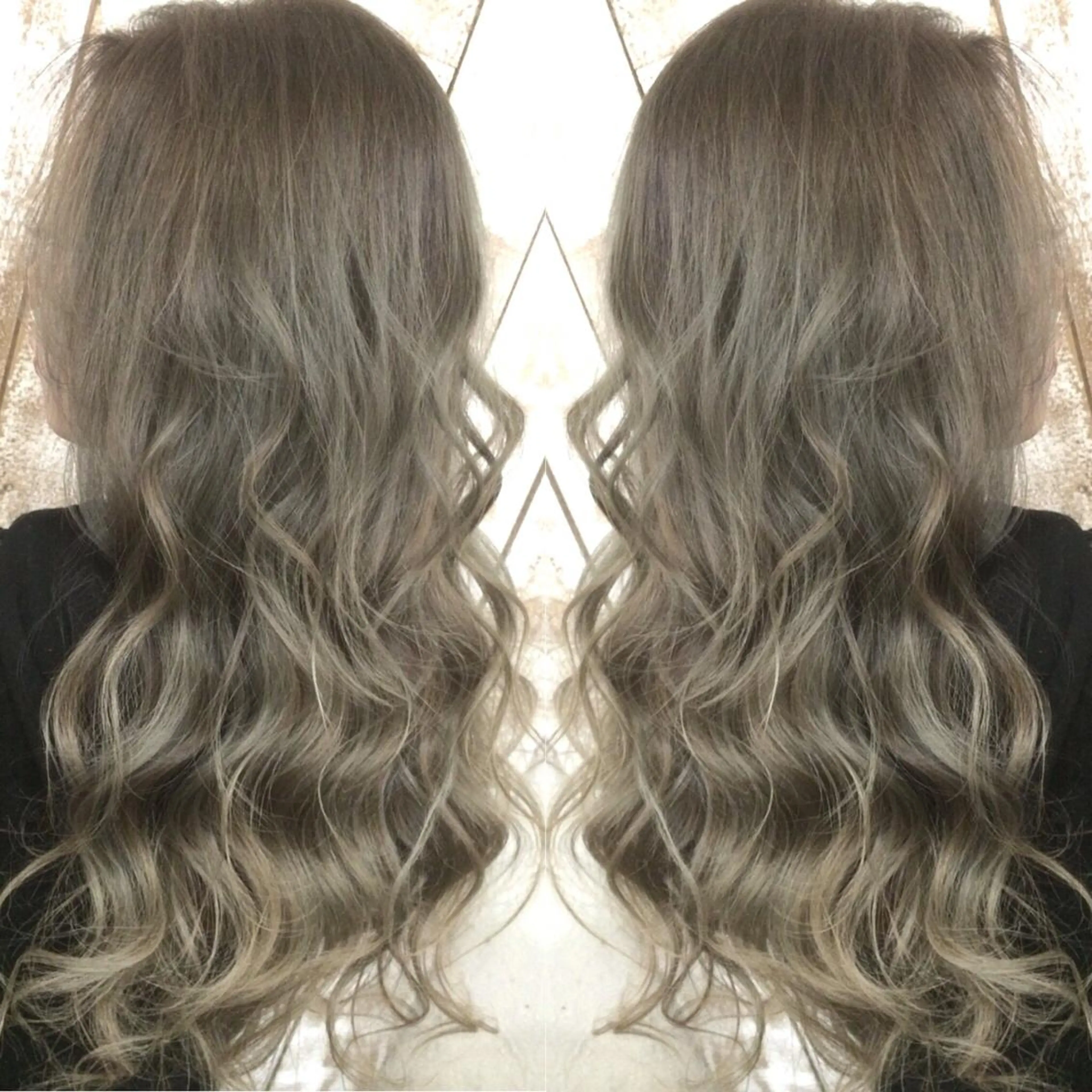 ロング カラー ハイライトカラー シルバー 3Dハイライト ハイライト ヘアカラー トリートメント 井上 一平のヘアスタイル