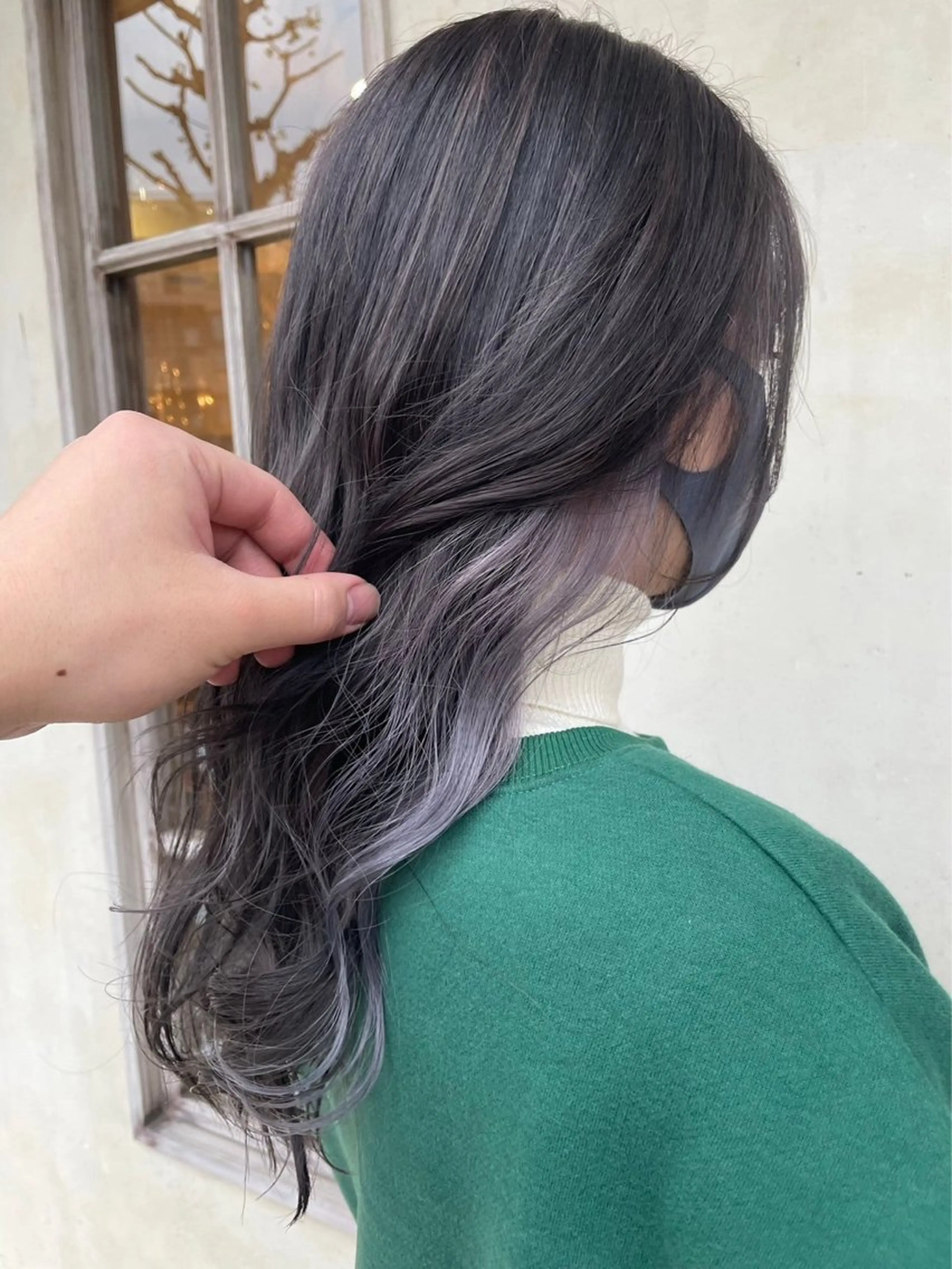 ロング カラー ブリーチ ラベンダーカラー レイヤーカット ローレイヤー amie by afloat所属・レイヤーカット メンズヘア/伊藤　匠のヘアスタイル