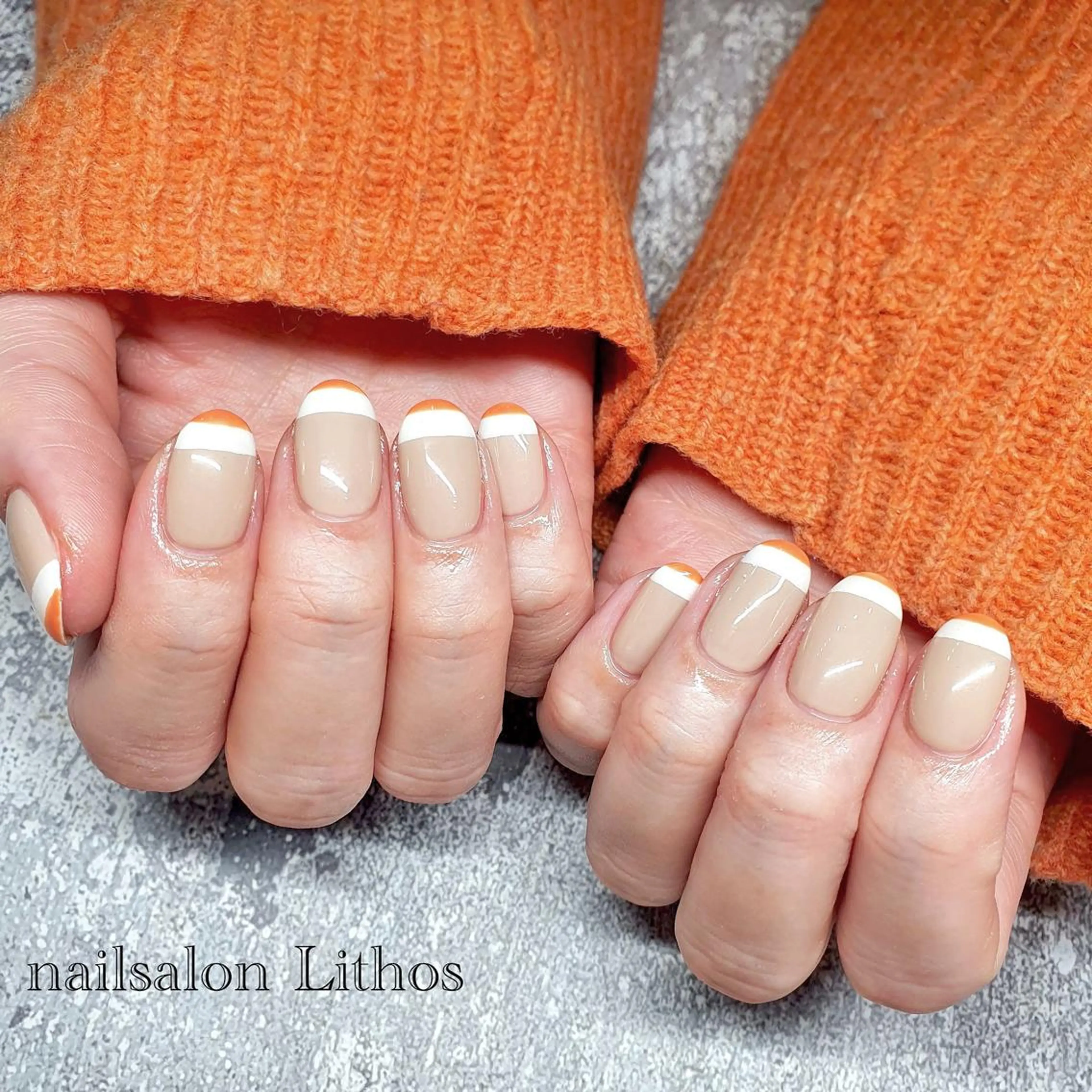 ネイル ボーダー ハンドネイル nailsalon Lithos所属・nailsalon Recontreのネイルデザイン