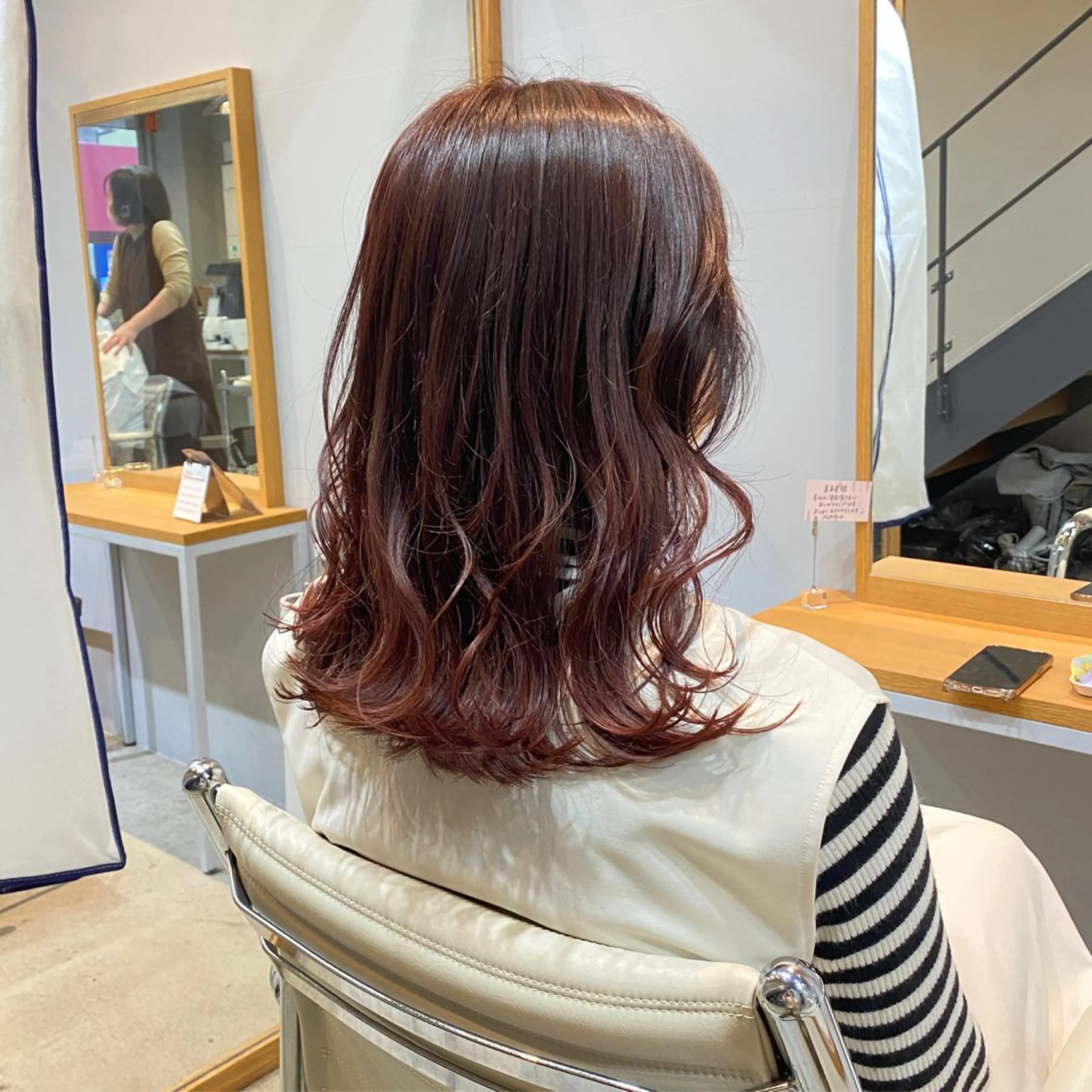 セミロング カラー カット ヘアカラー shiga mariaのヘアスタイル