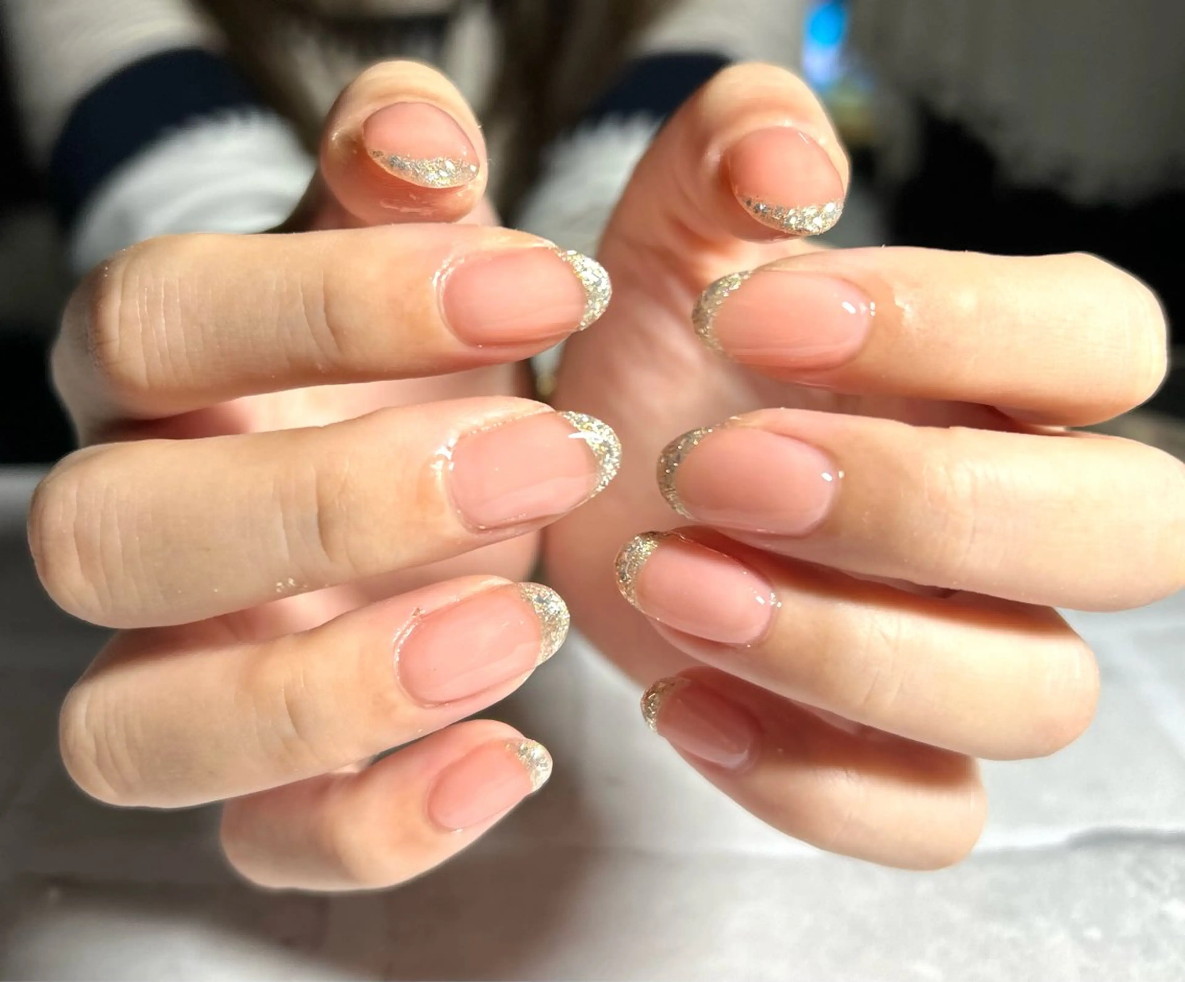 フレンチ（ベースカラーあり) ¥5500ベースPara gel 使用の写真
