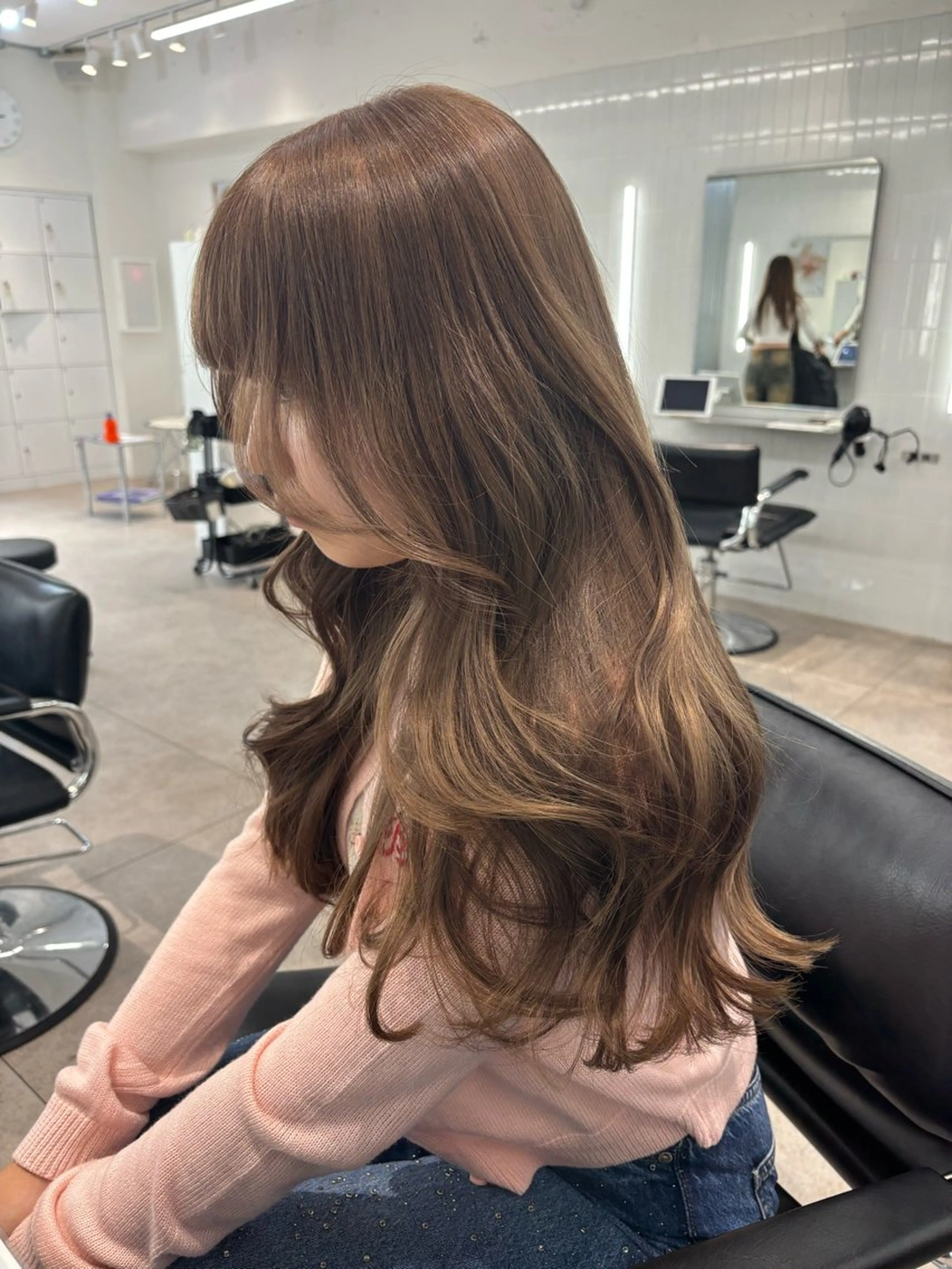 セミロング カット トリートメント emi 韓国ワンホンヘアのヘアスタイル