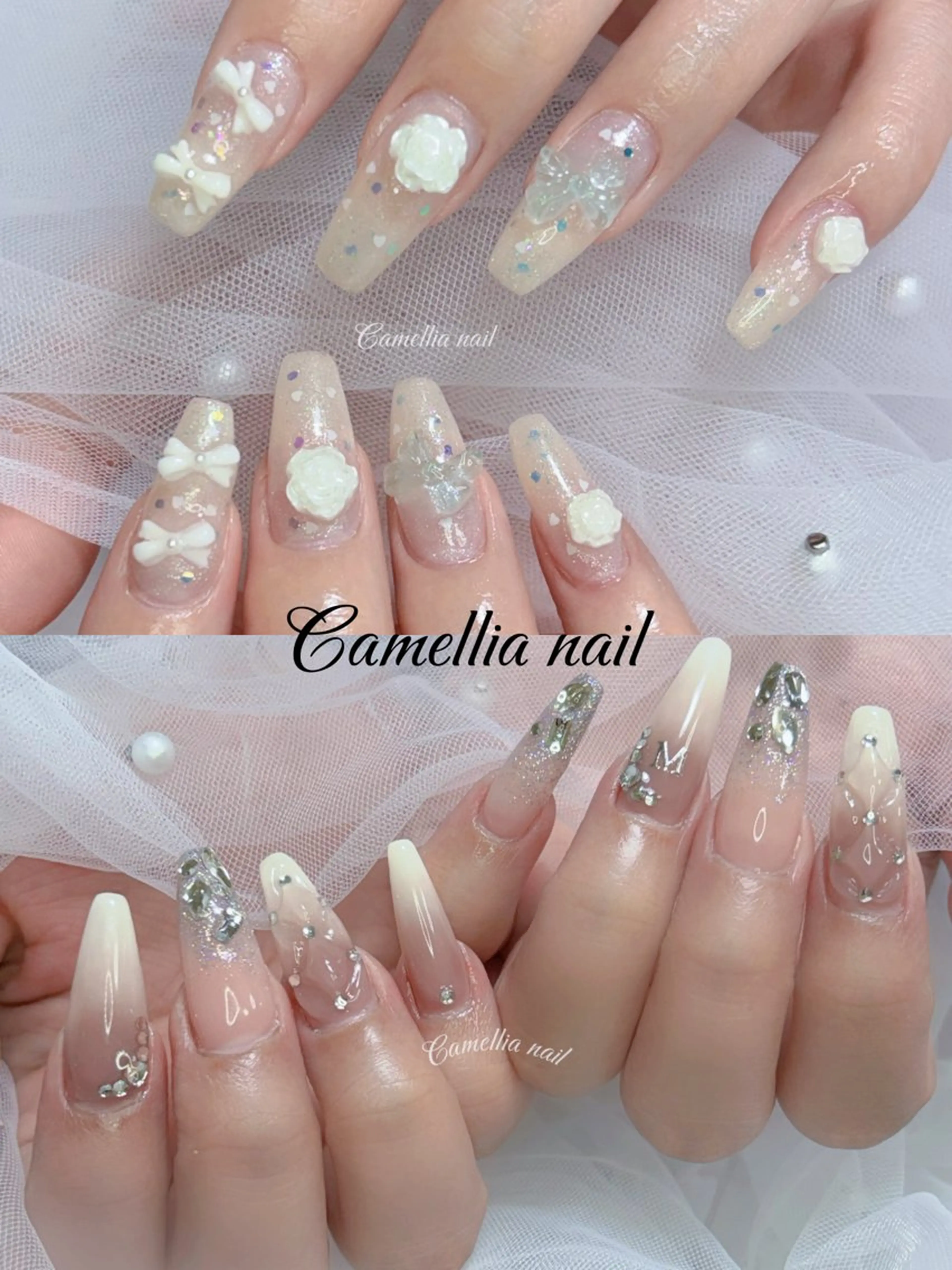 ネイル Camellia デザイン長さだしのネイルデザイン