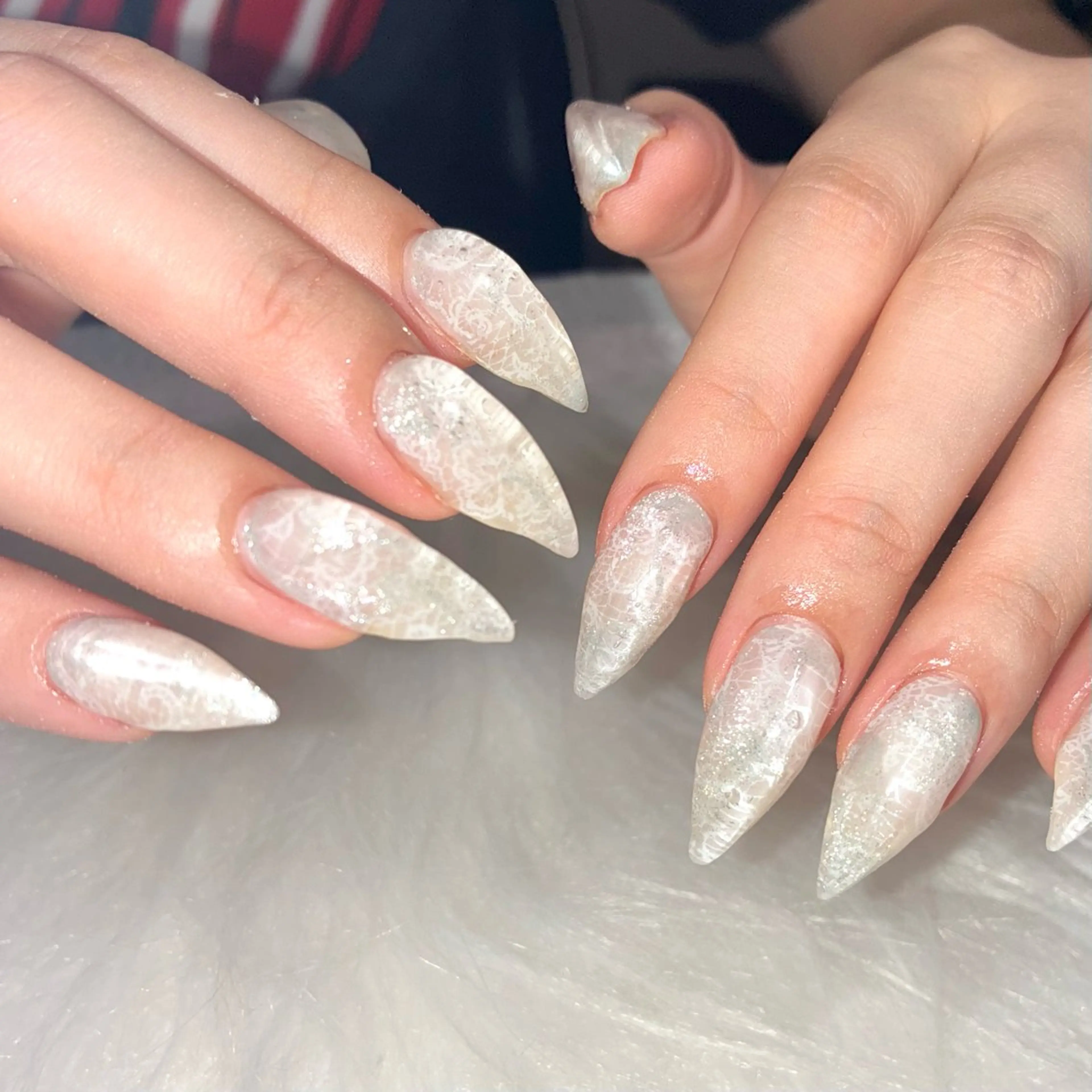 ネイル レース ハンドネイル Nail ヌシん家 AKANEのネイルデザイン