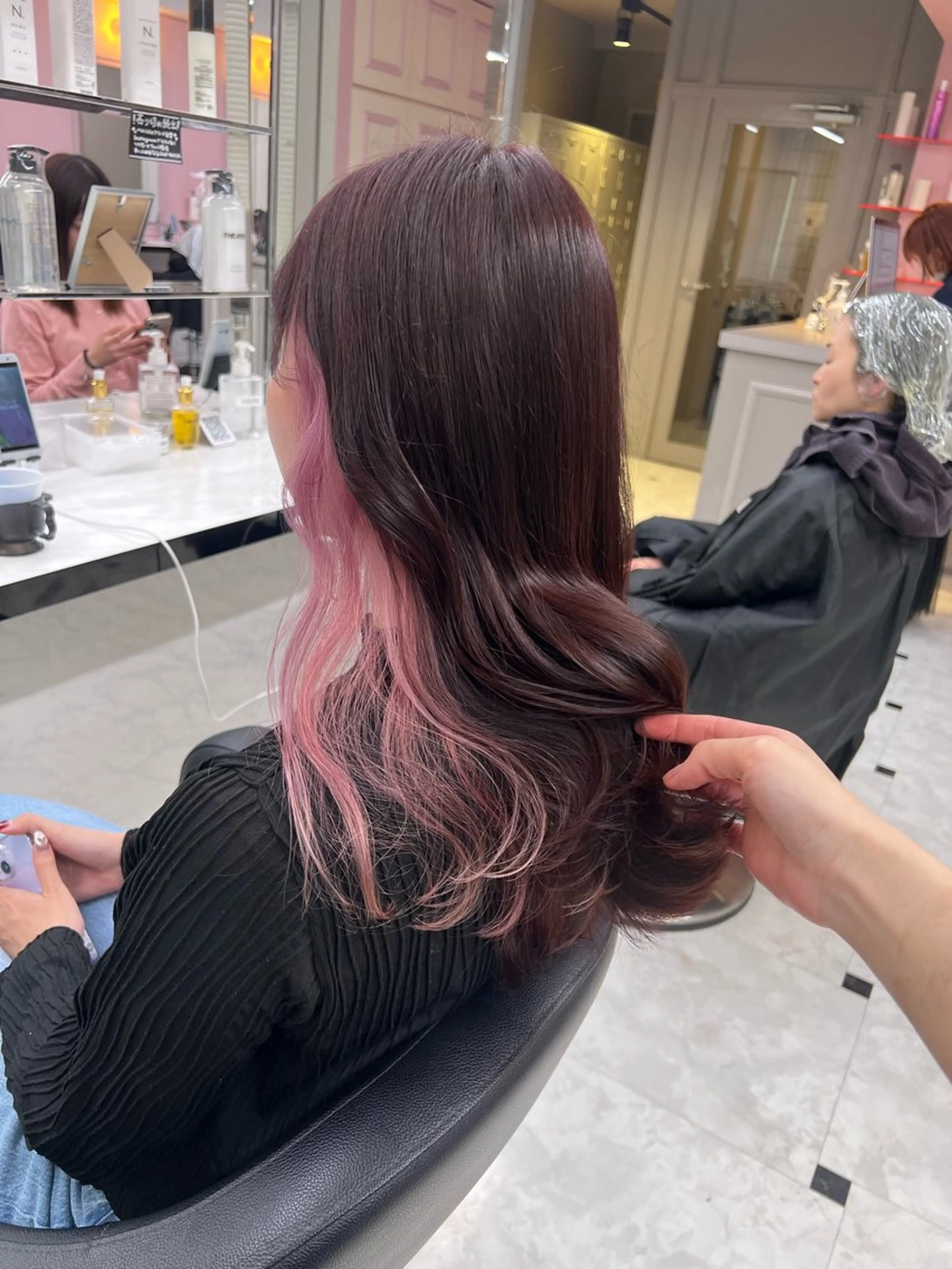 ミディアム カラー ヘアアレンジ ヘアカラー トリートメント ヘッドスパ ヘアセット 💕ブリーチカラー☁ 髪質改善💖サワのヘアスタイル