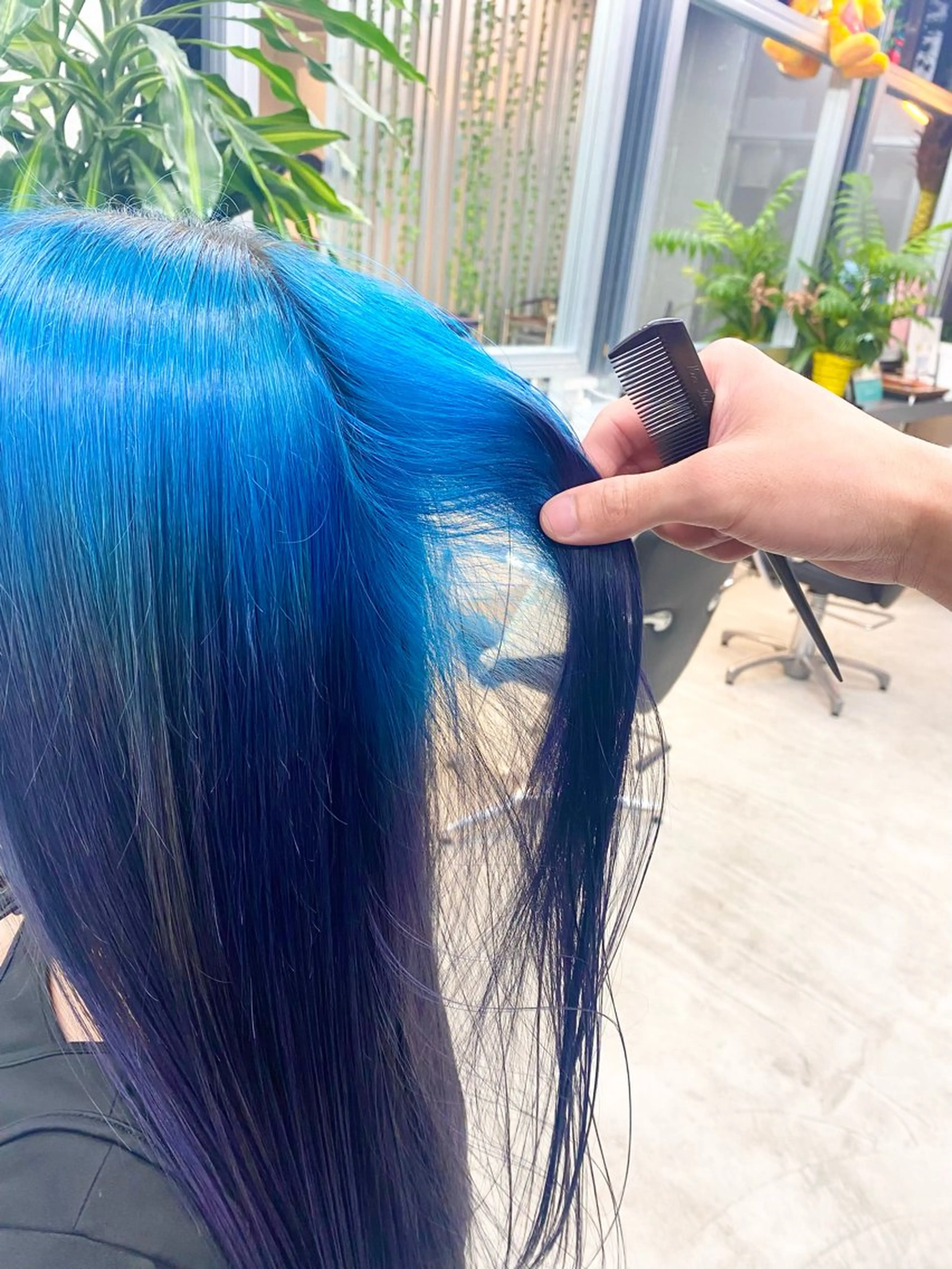 セミロング カラー ブルーカラー ネイビーカラー ヘアカラー トリートメント ✨髪質改善職人✨ デザインカラー/若林のヘアスタイル