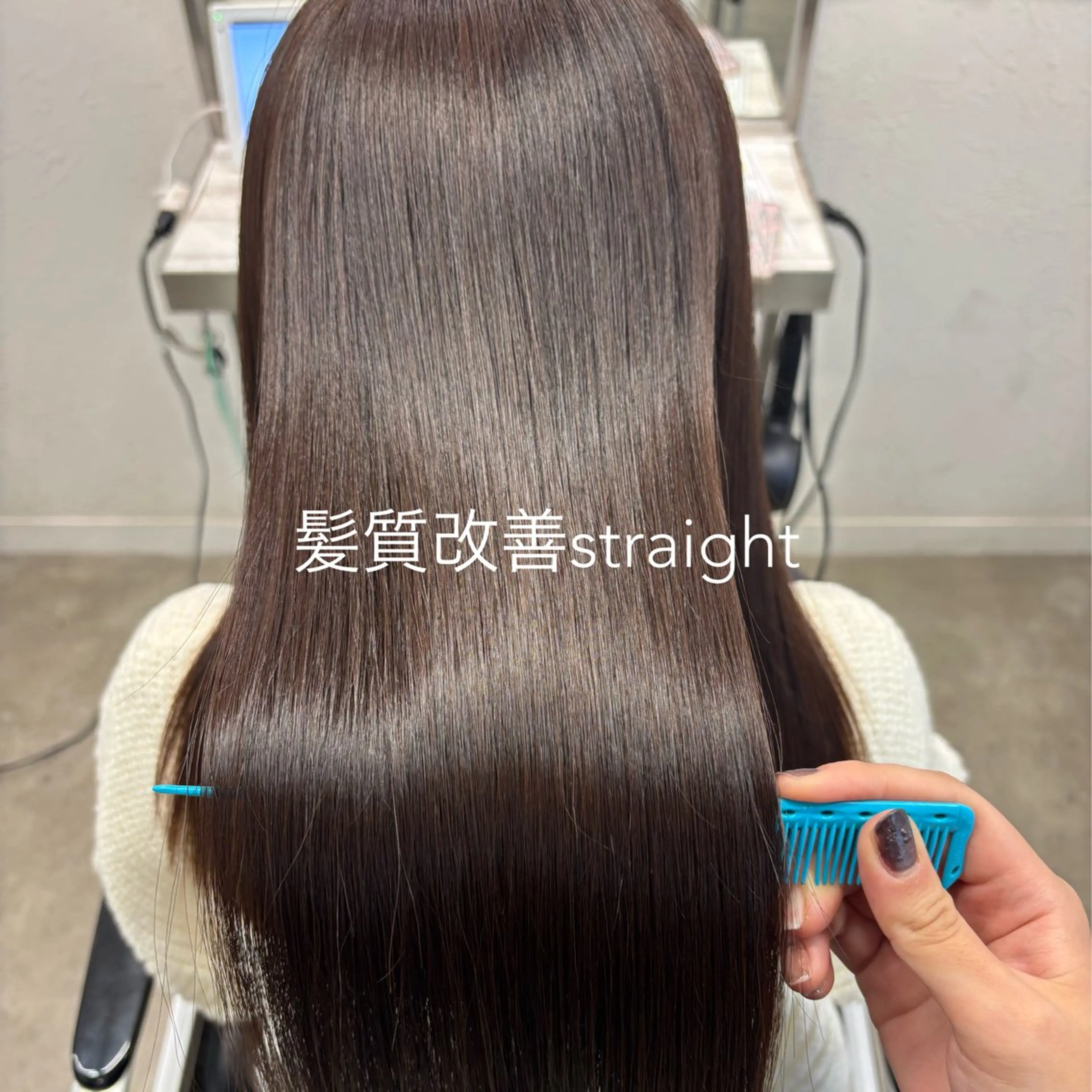 セミロング カット 縮毛矯正 トリートメント 髪質改善ストレート /暖色カラー🎀🪞のヘアスタイル