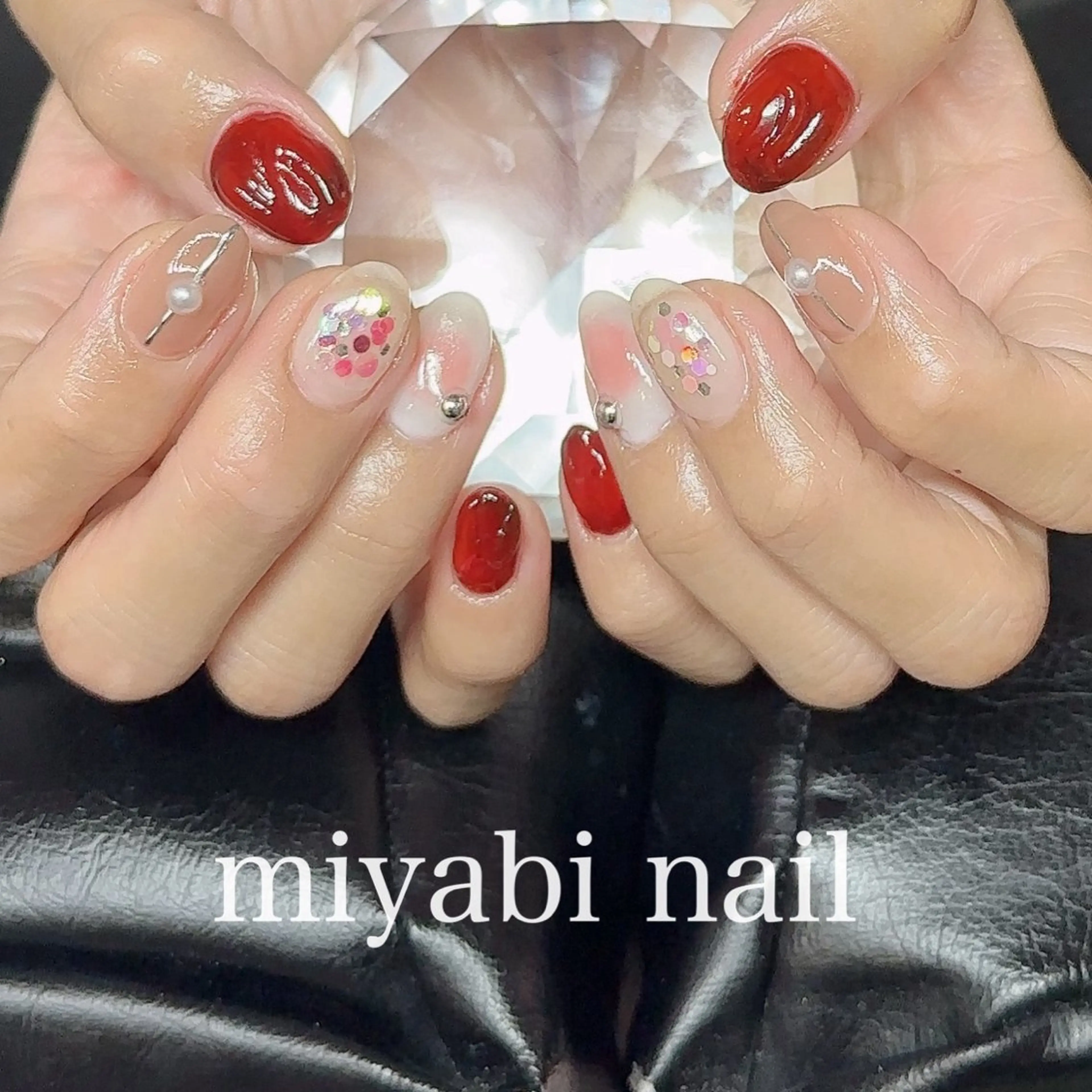 ネイル アートネイル チークネイル ジェルネイル 持ち込み 春ネイル ハンドネイル miyabi nail 桂川駅近くのネイルデザイン