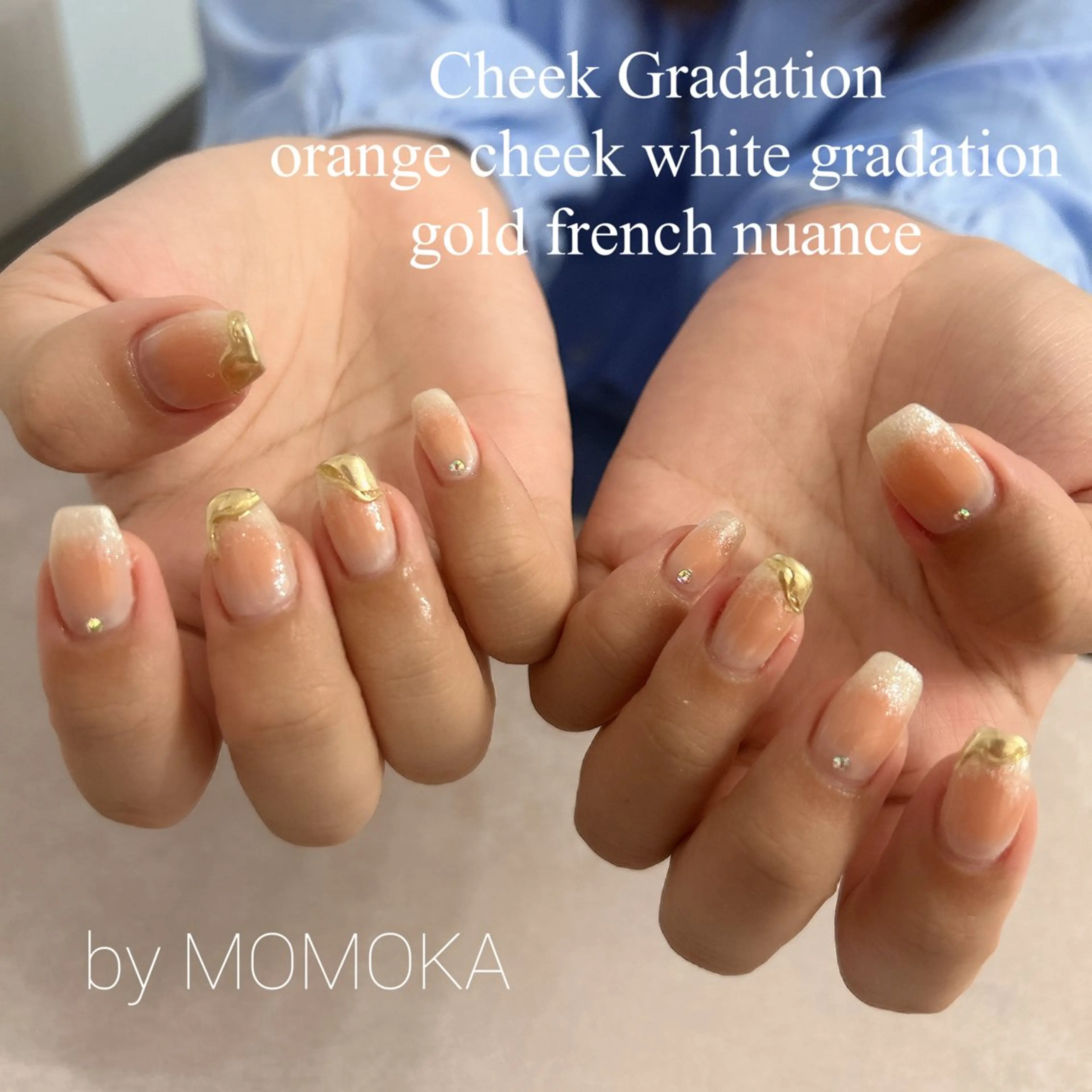 ネイル チークネイル フレンチネイル ミラーネイル ハンドネイル momoka_nails所属・Momo Nailsのネイルデザイン
