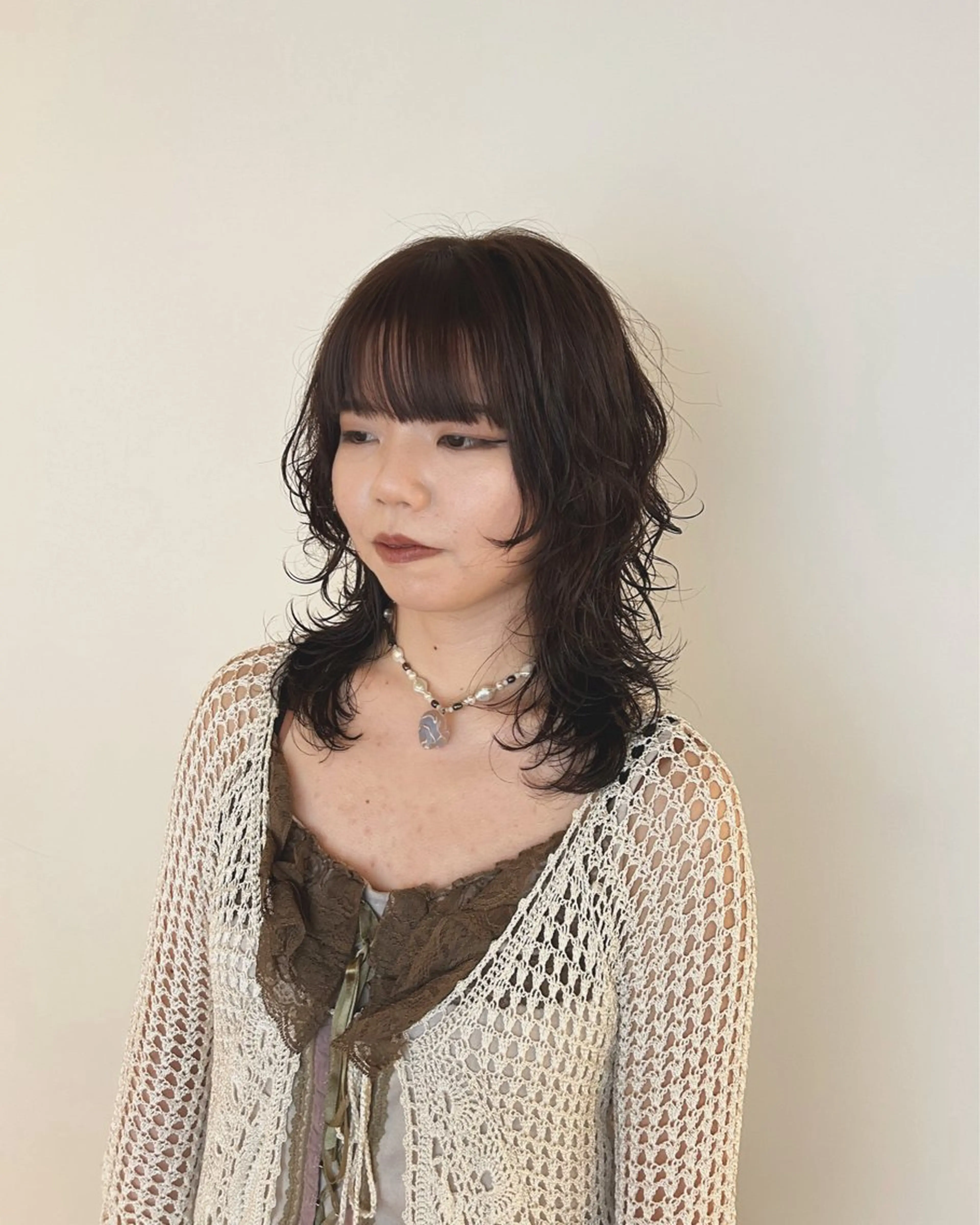 セミロング パーマ パーマ トリートメント 楪 yuzuriha所属・Saaya/レイヤー /ブリーチ/ブロンドのヘアスタイル