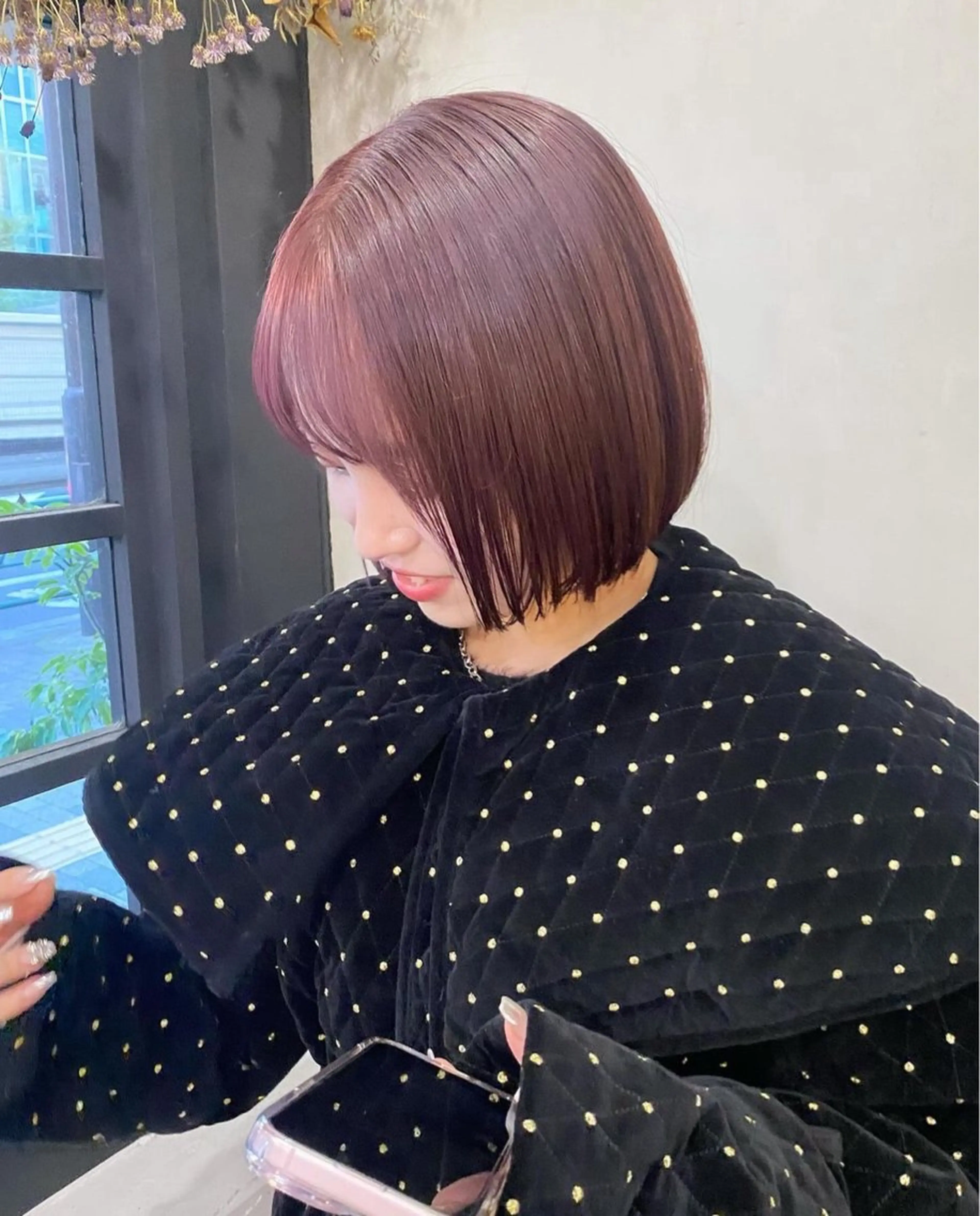 ミディアム カラー ボルドーカラー ✨メンズ縮毛モデル 募集✨イブキのヘアスタイル