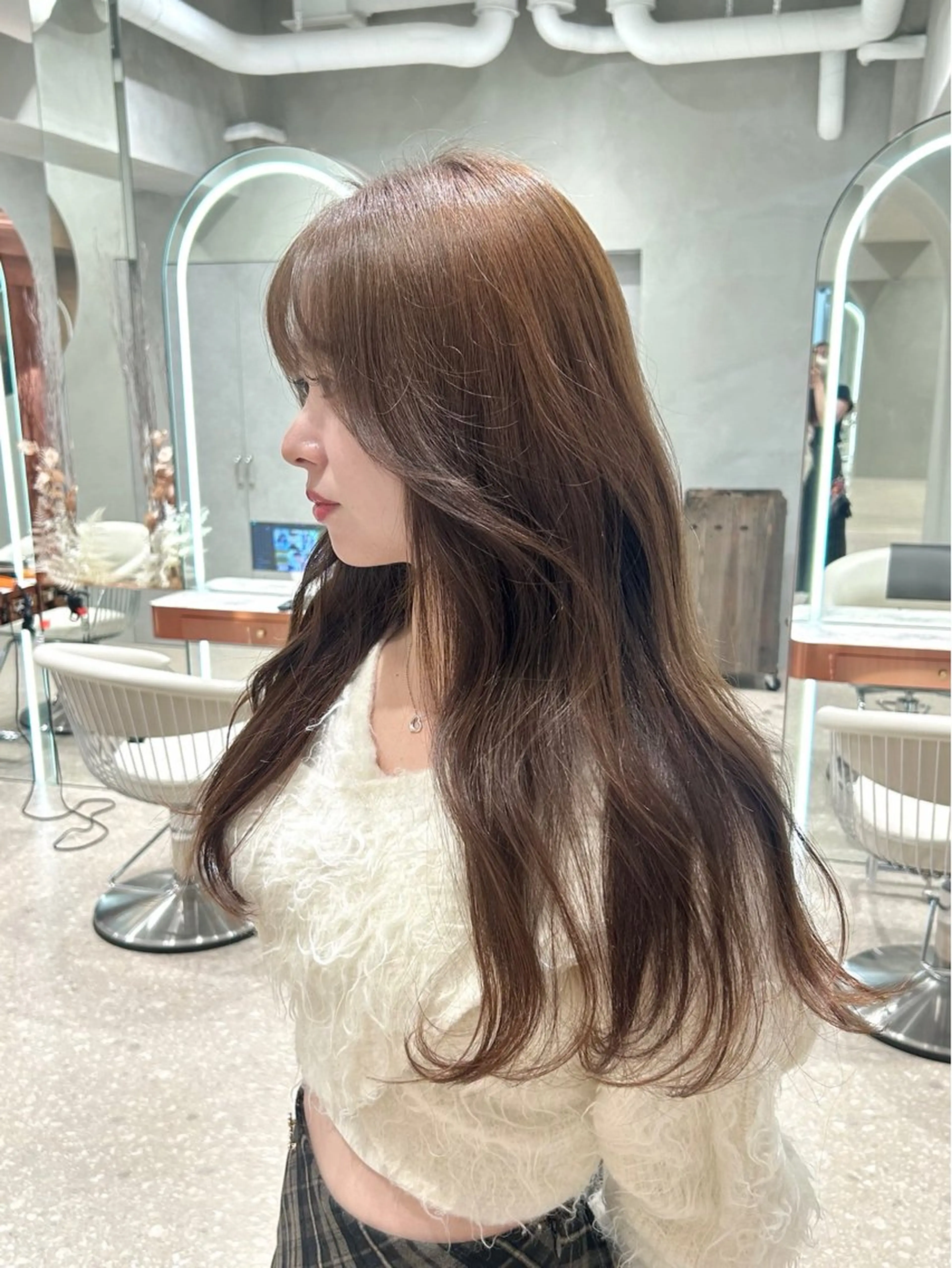 ロング カラー カット ヘアカラー トリートメント Luce横浜店所属・yuu 🪴 透明感 カラー/メンズパーマのヘアスタイル