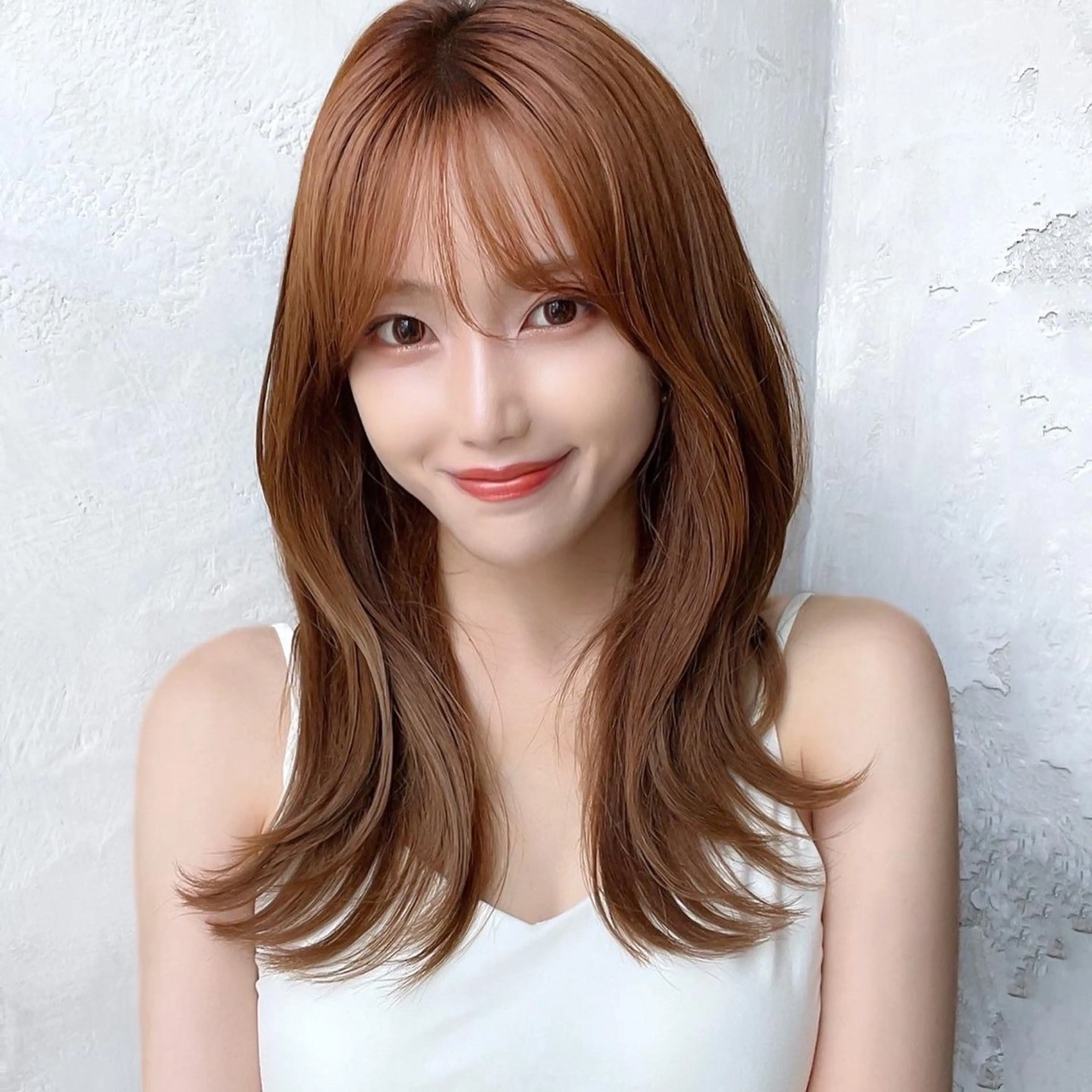 セミロング カラー ベージュカラー ブラウンカラー ブラウンベージュ くびれヘア 顔周りカット 顔周り/くびれヘア 韓国ヘア💕風間るなのヘアスタイル