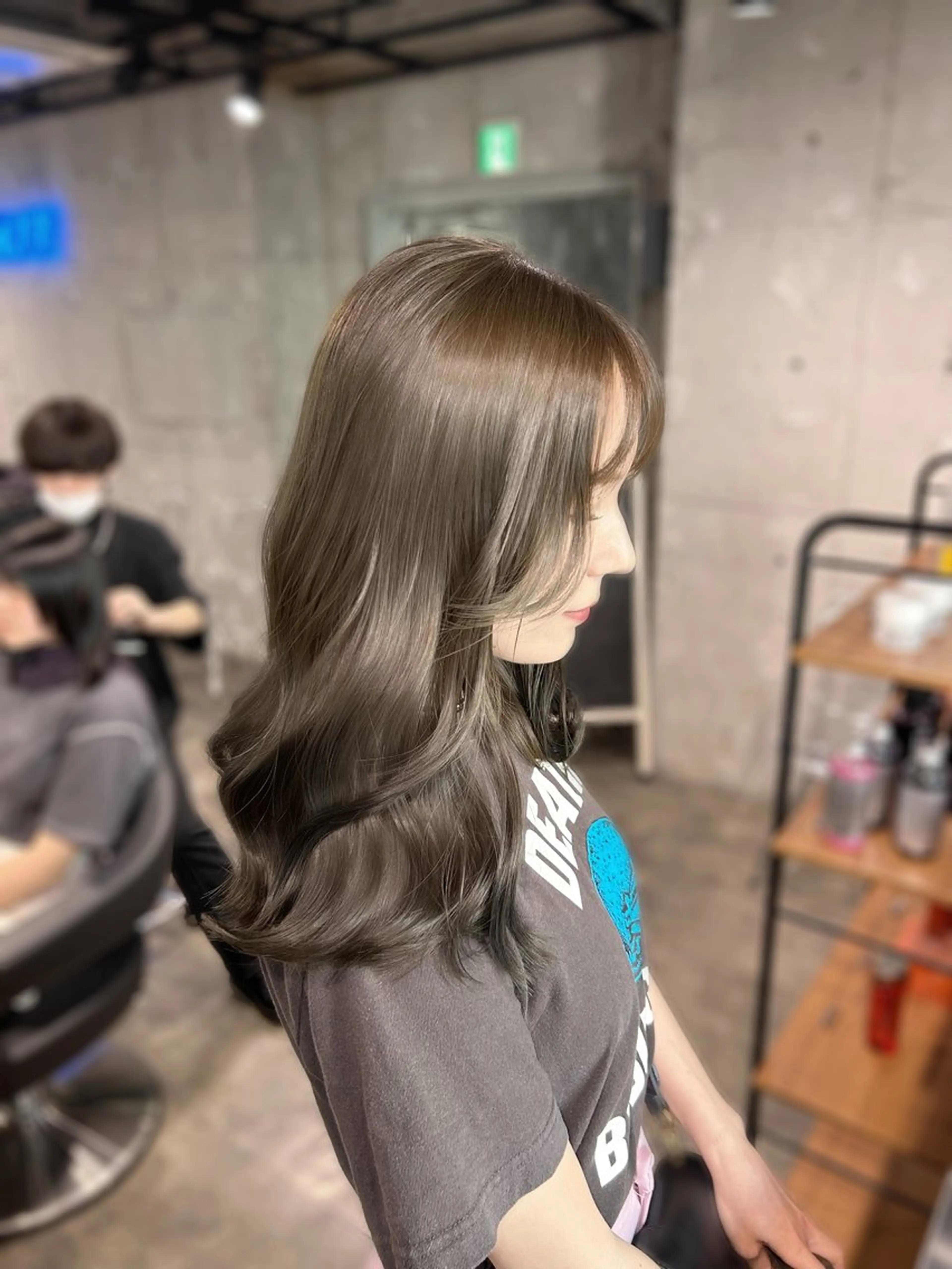 ロング カラー ヘアカラー トリートメント ヘッドスパ ヘアセット I'S.横浜所属・赤み消しカラー 🍀JUNKIのヘアスタイル