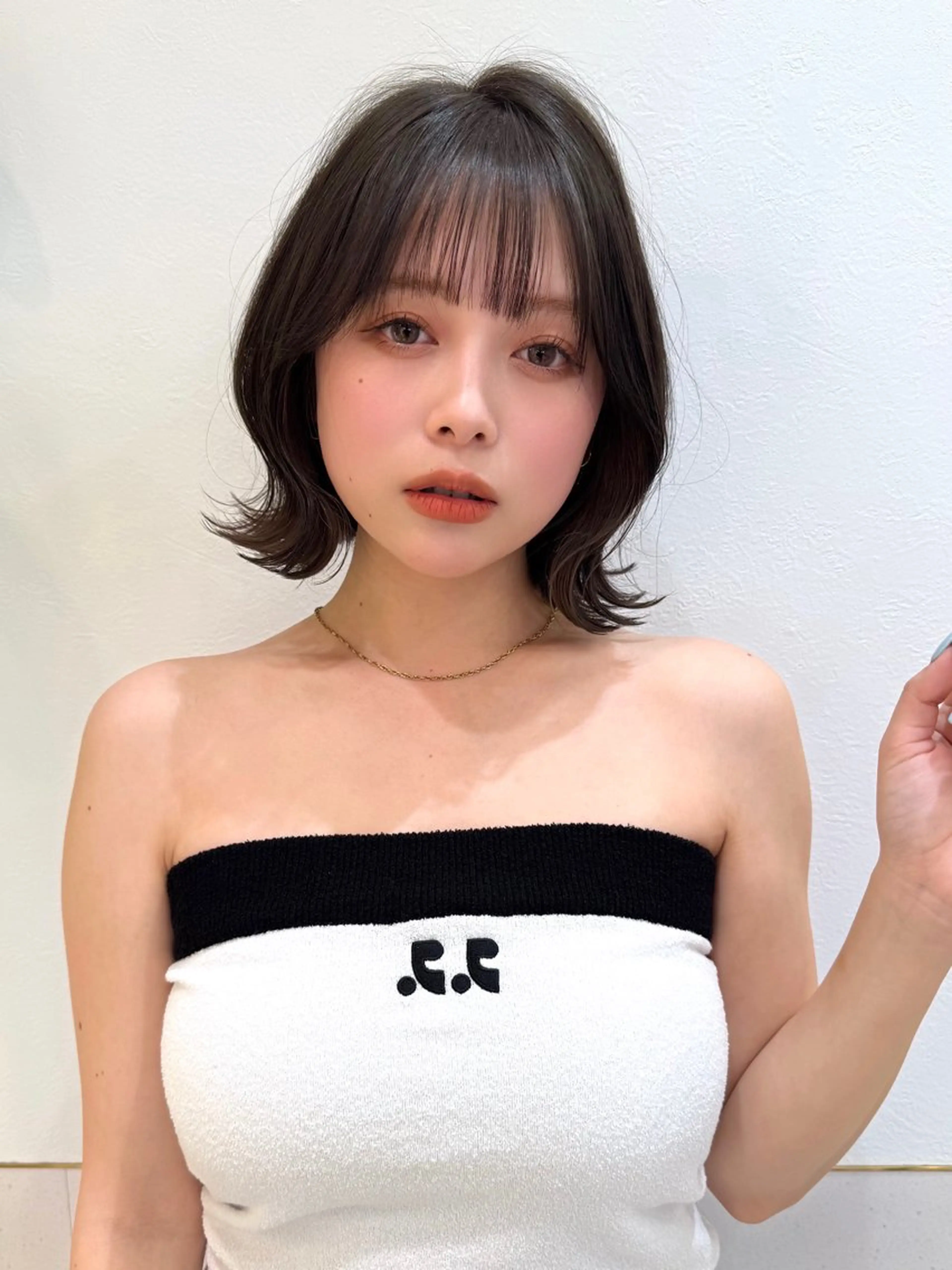 ミディアム カット ヘアカラー トリートメント 新宿/髪質改善/艶髪 韓国ヘア/大重聖斗のヘアスタイル