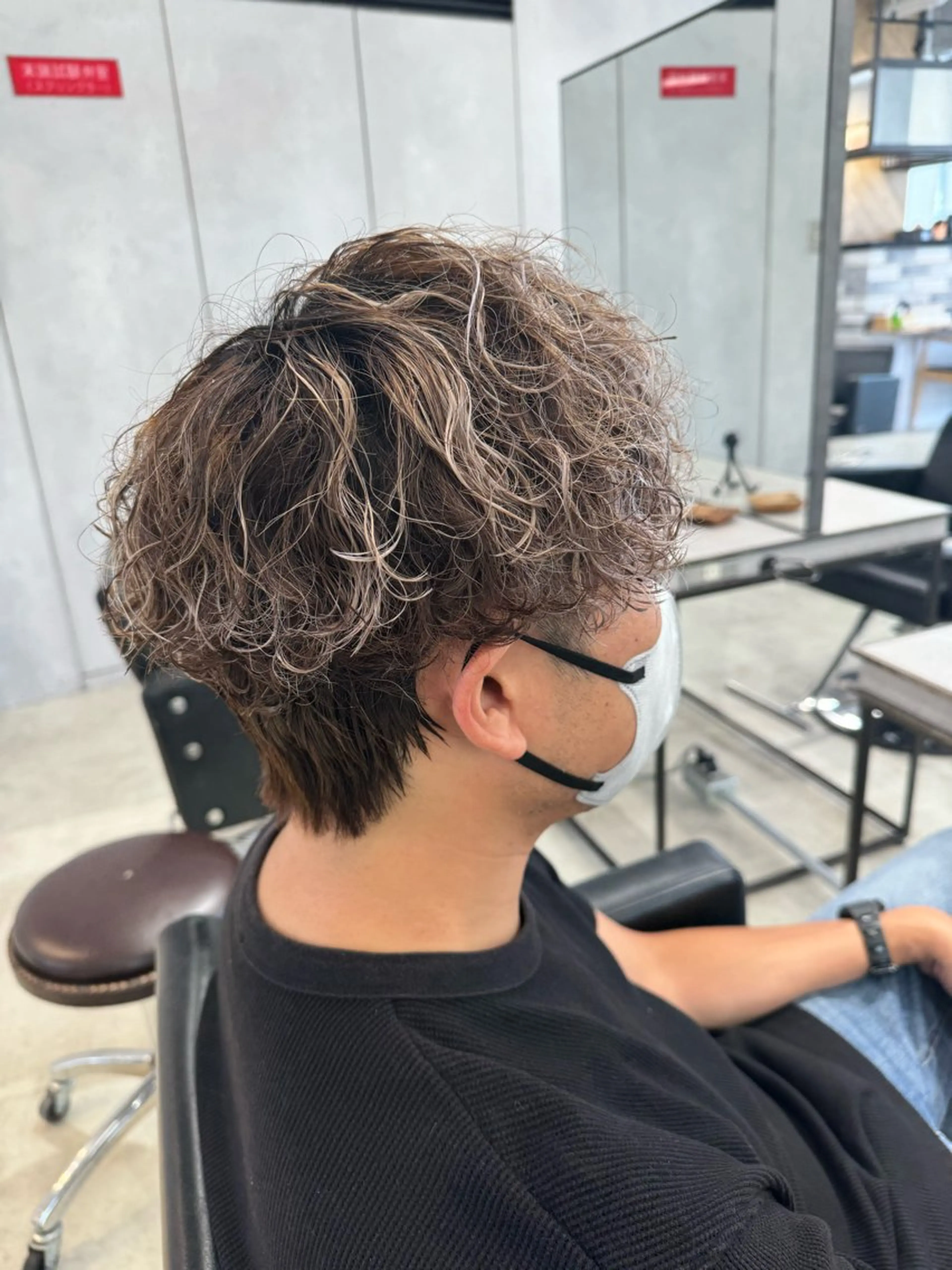 メンズ カット パーマ 透明感カラー✨艶髪 制作🌱山根あゆみのヘアスタイル
