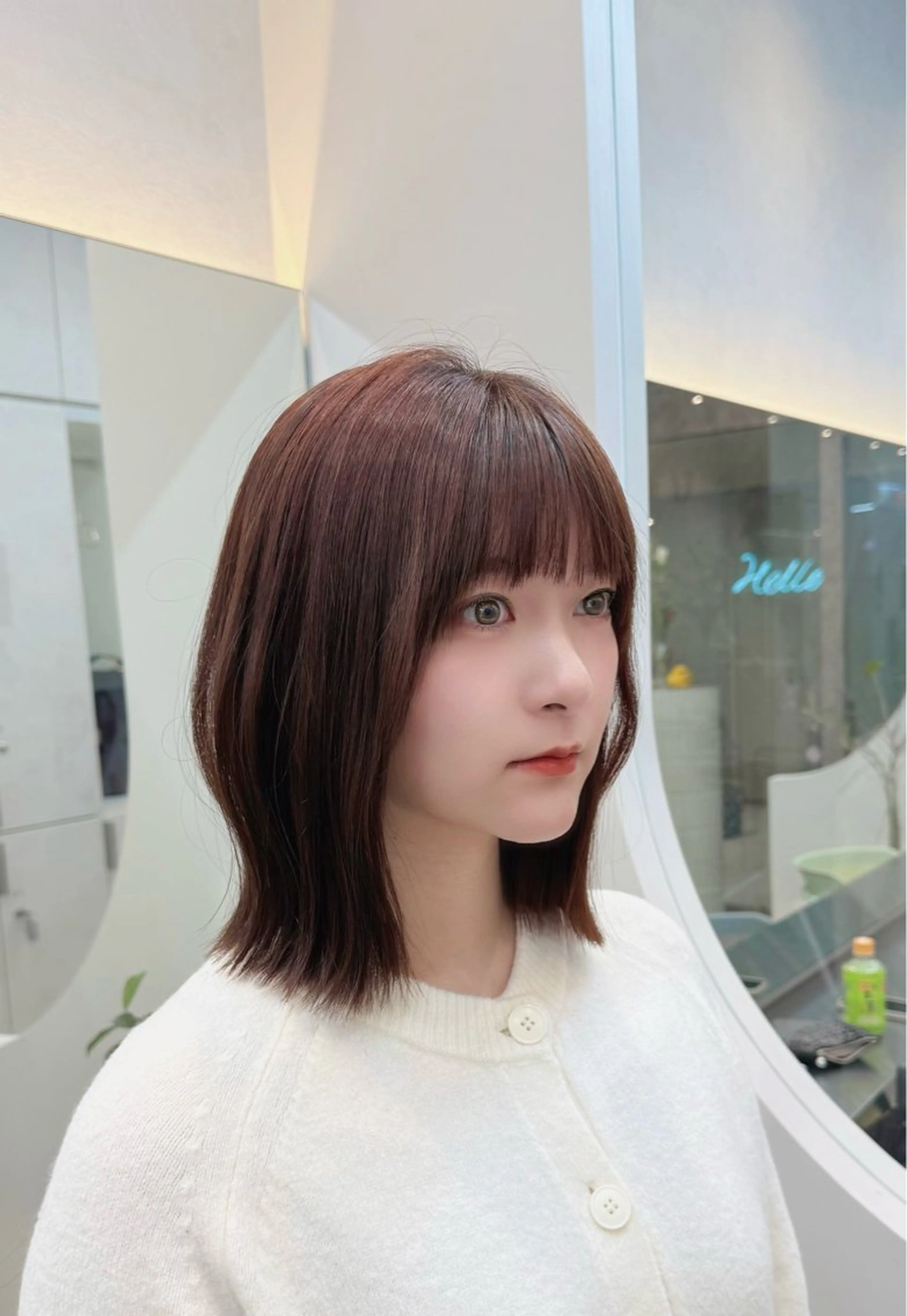 ミディアム カット ヘアカラー トリートメント Hello by Sea所属・レイヤー/艶髪/ボブ /くびれ/伊藤　勇司のヘアスタイル