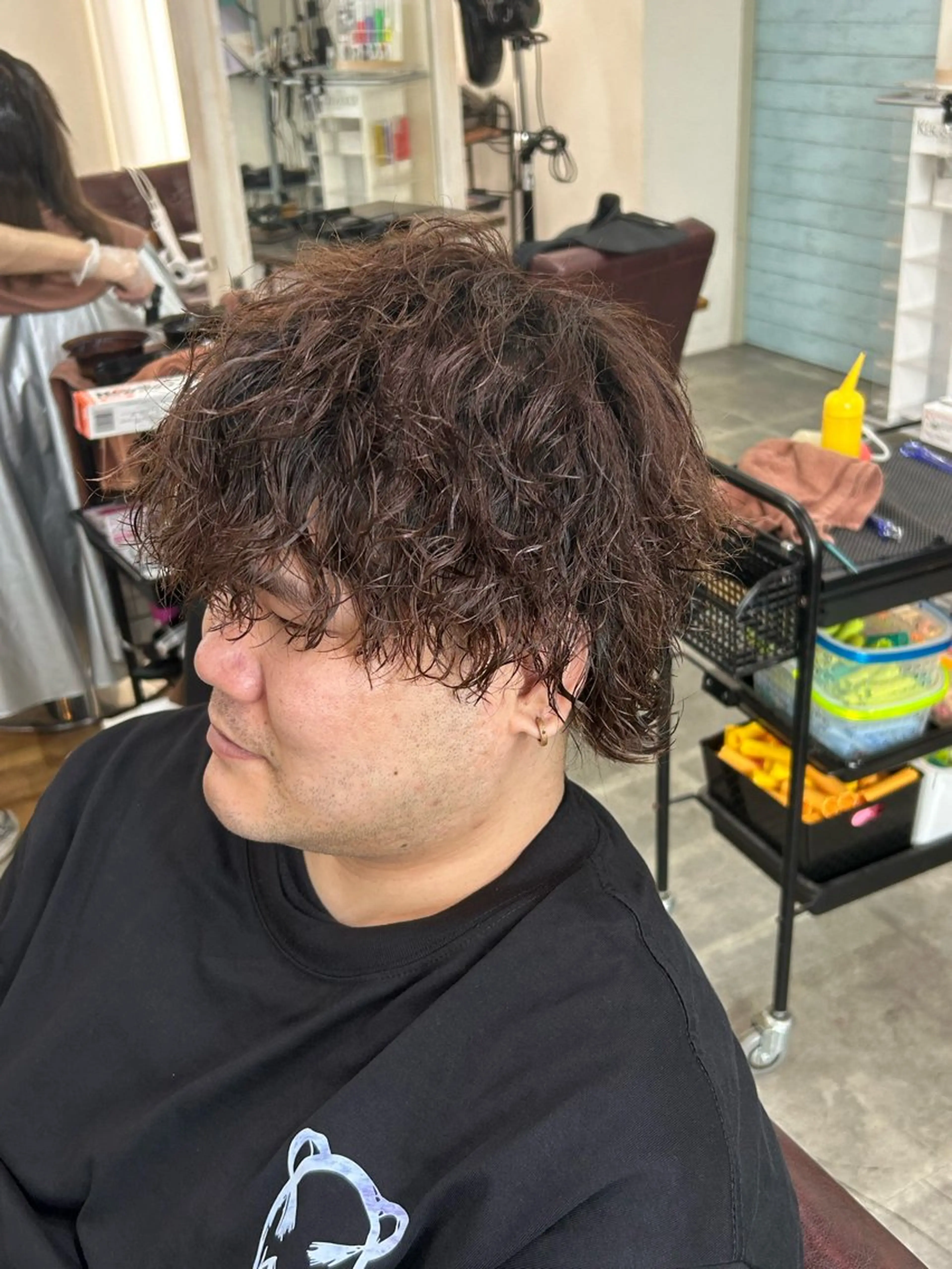 ショート パーマ メンズ メンズブリーチ メンズハイライト メンズインナーカラー メンズ韓国風 メンズパーマ カット パーマ CECIL hair なんば店所属・メンズパーマ 艶髪☆店長☆有馬のヘアスタイル