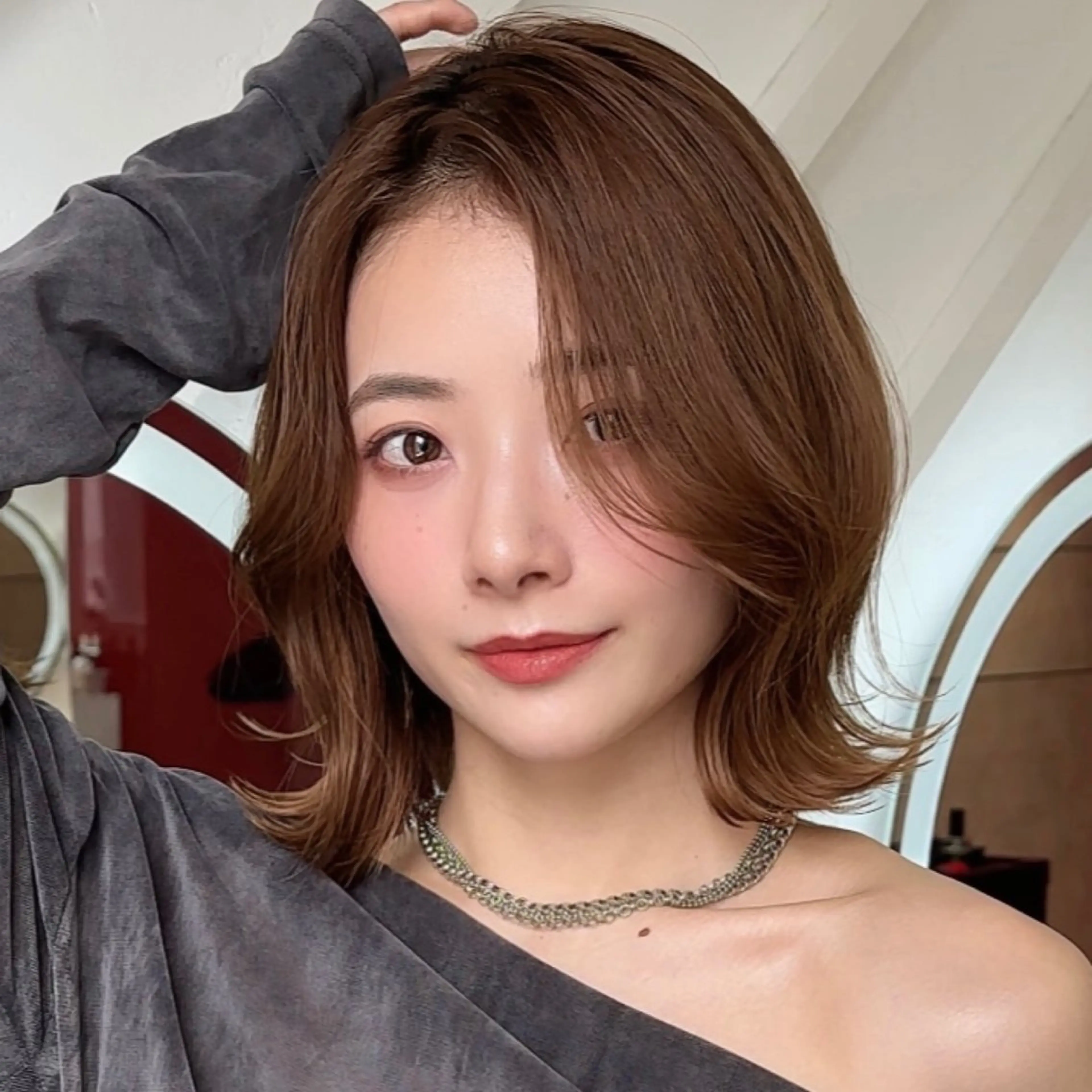 ショート カラー カット ヘアカラー トリートメント 優希/似合わせ/艶 カラー/カット/渋谷のヘアスタイル