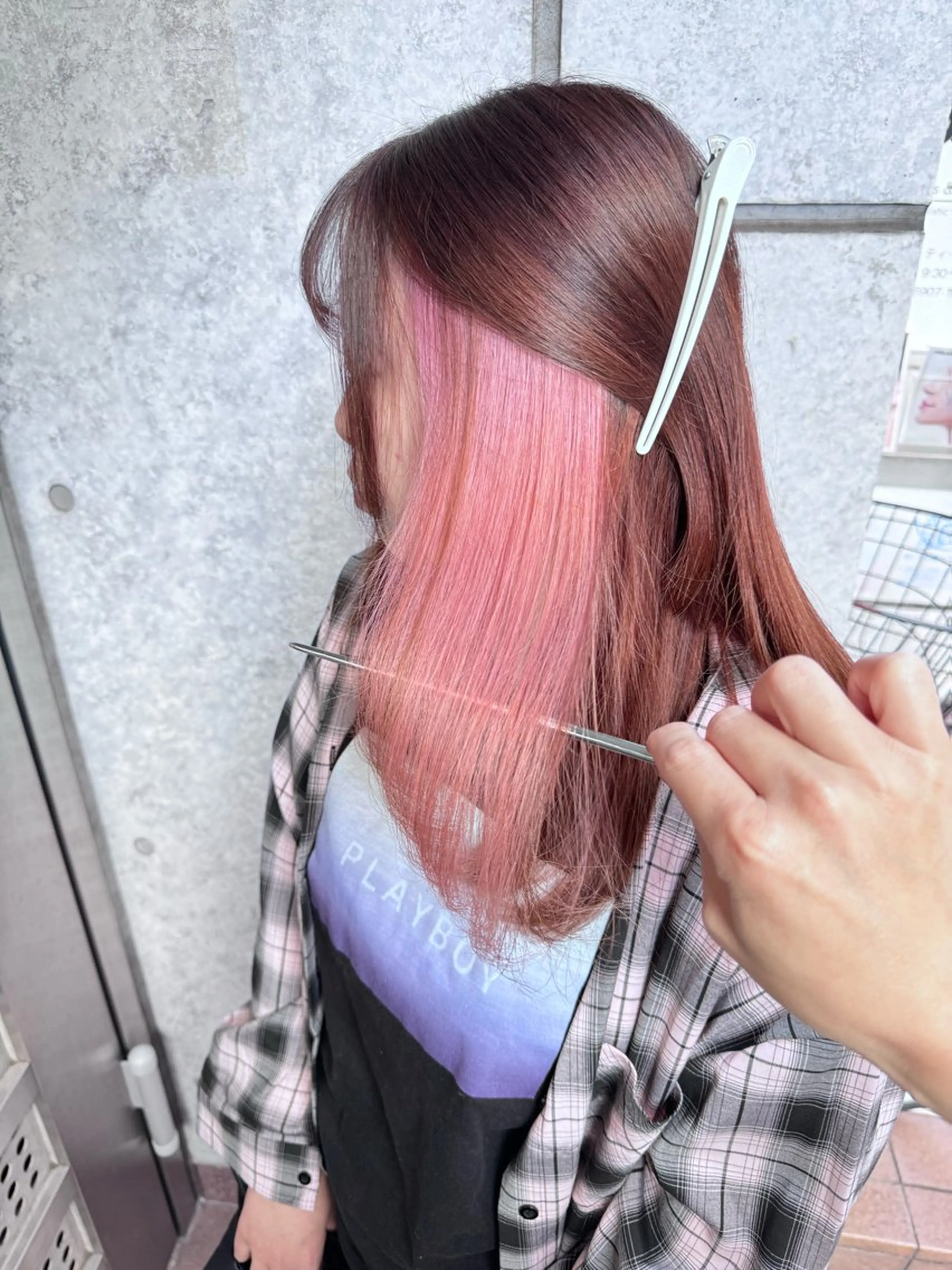 セミロング カット ヘアカラー トリートメント MiU所属・髪質改善ストレート ✖️ブリーチゆたかのヘアスタイル