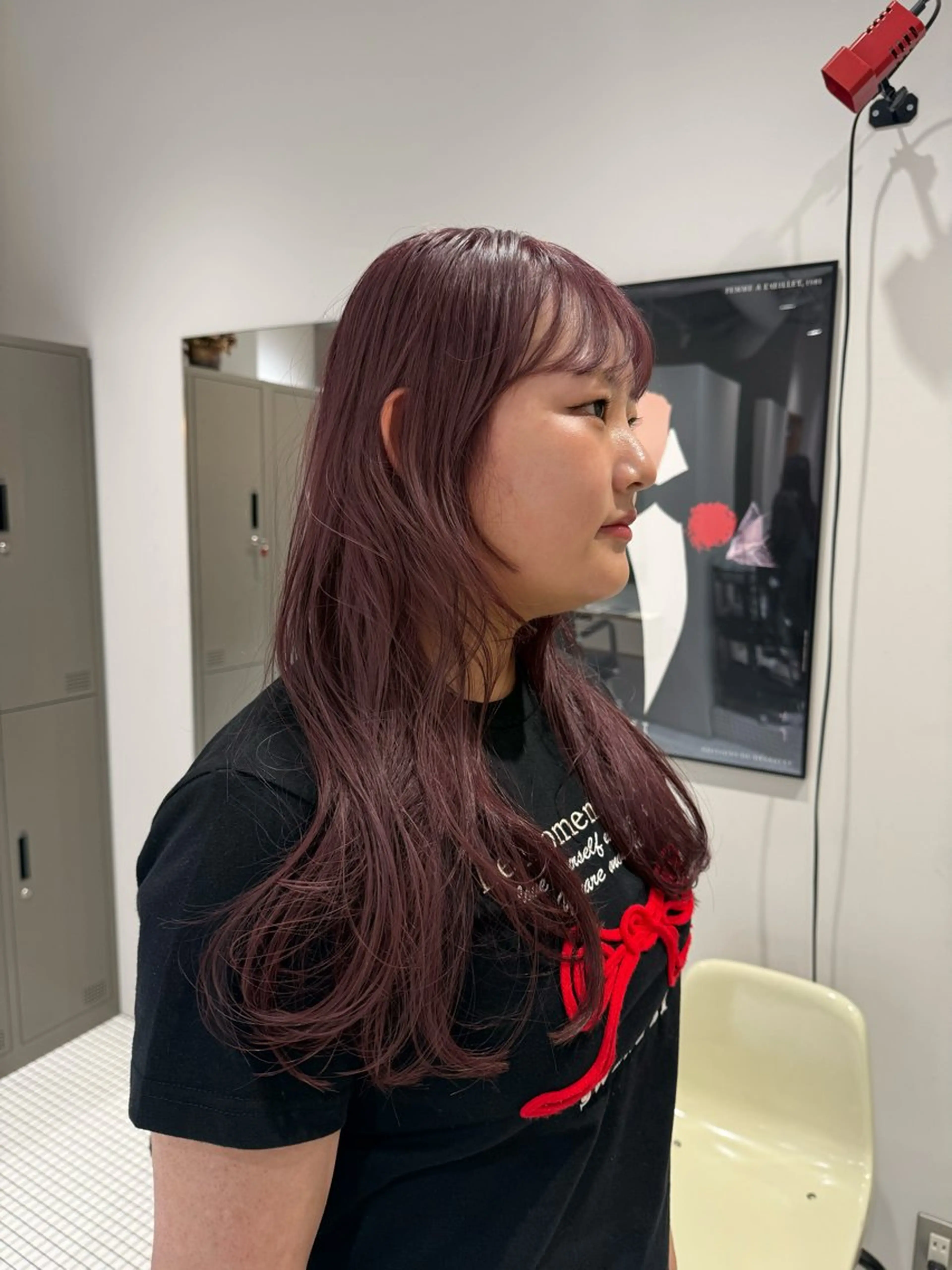 ロング カラー ピンクカラー カット ヘアカラー トリートメント コノカ/暖色カラー/ 透明感カラーのヘアスタイル