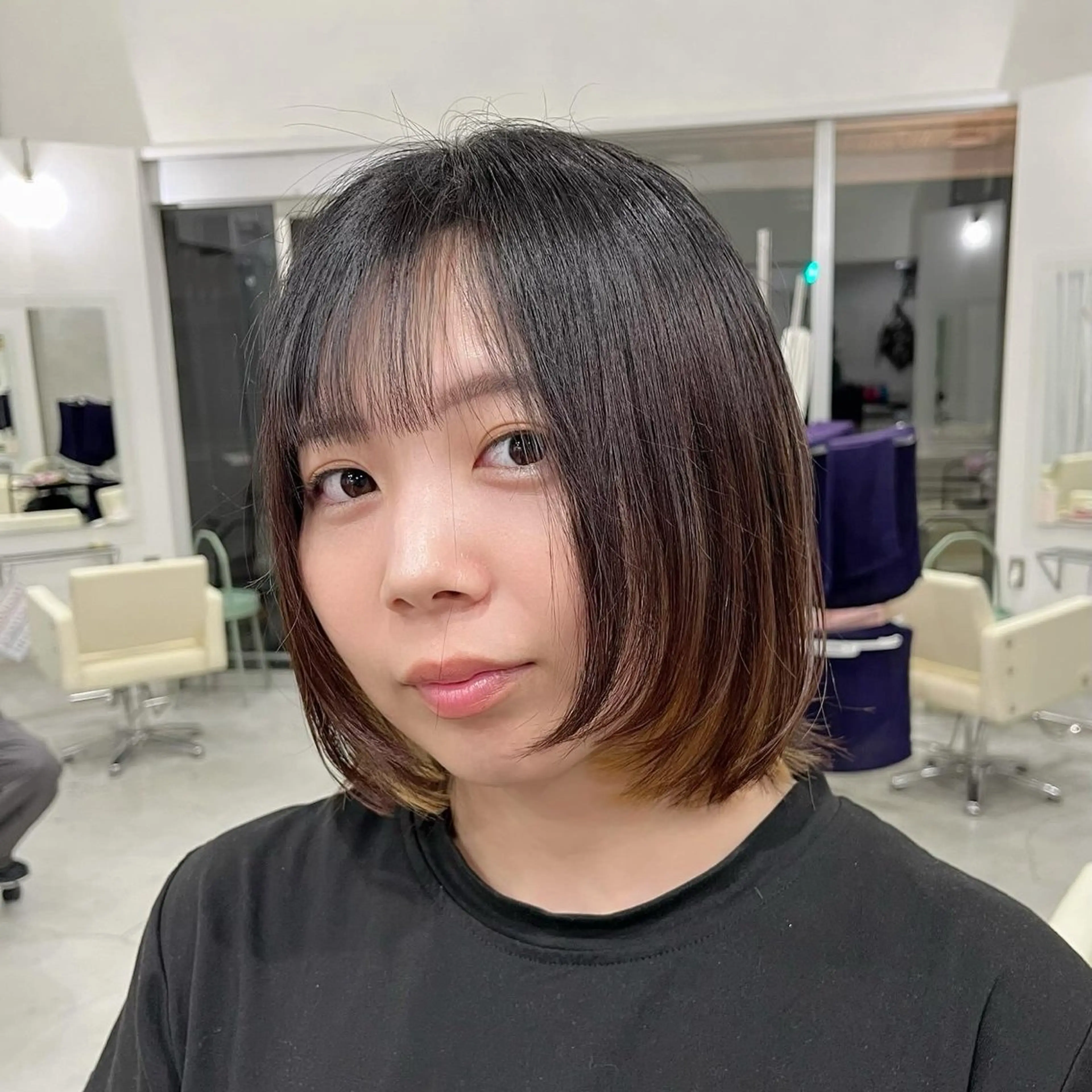 ショート ボブ 顔まわりレイヤー レイヤーカット KUTEN所属・岐阜パーマ/透明感 カラー/Genkiのヘアスタイル