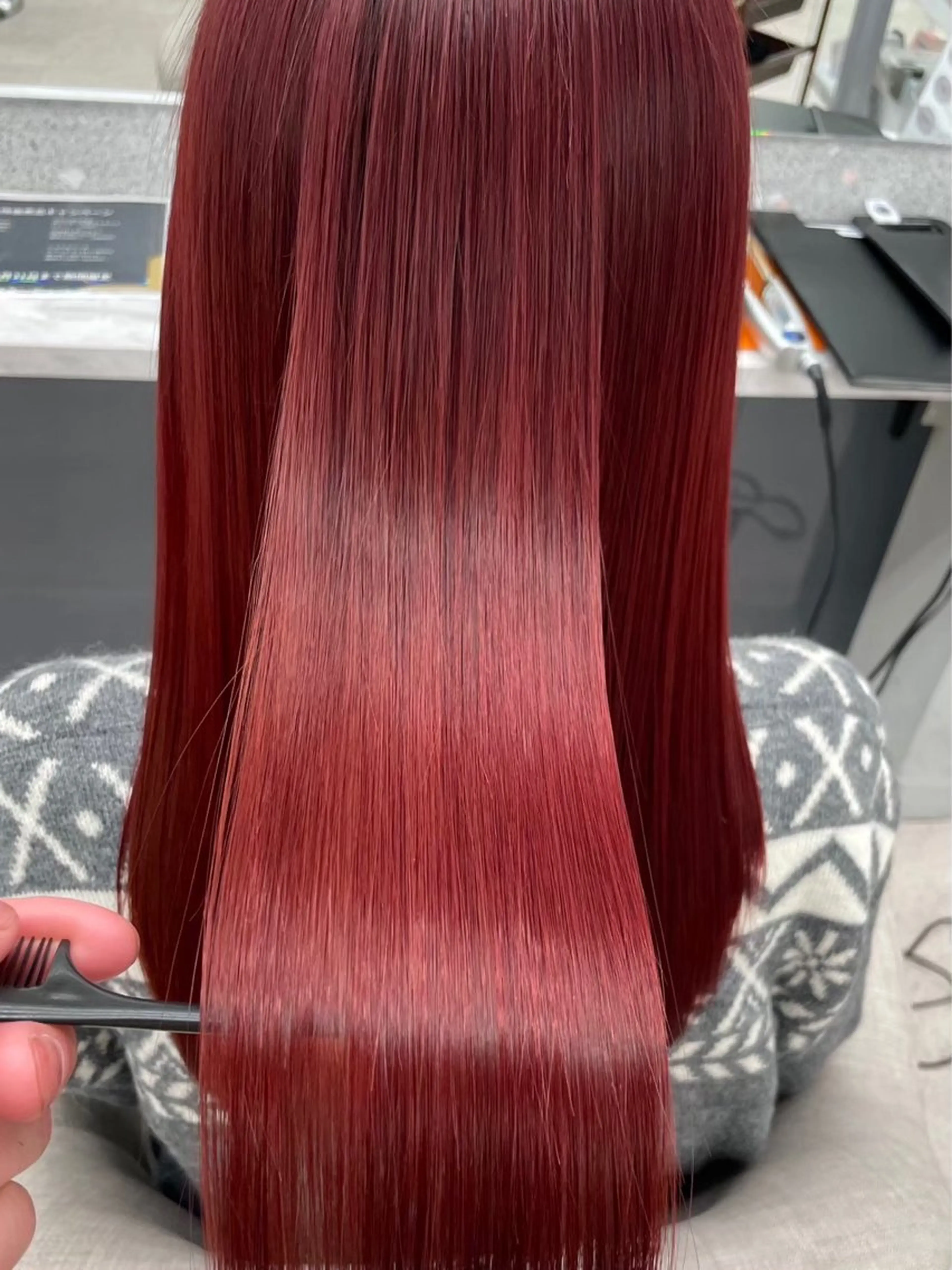 ロング カラー ヘアカラー 縮毛矯正 りっきー🦋矯正 烏丸/縮毛矯正のヘアスタイル