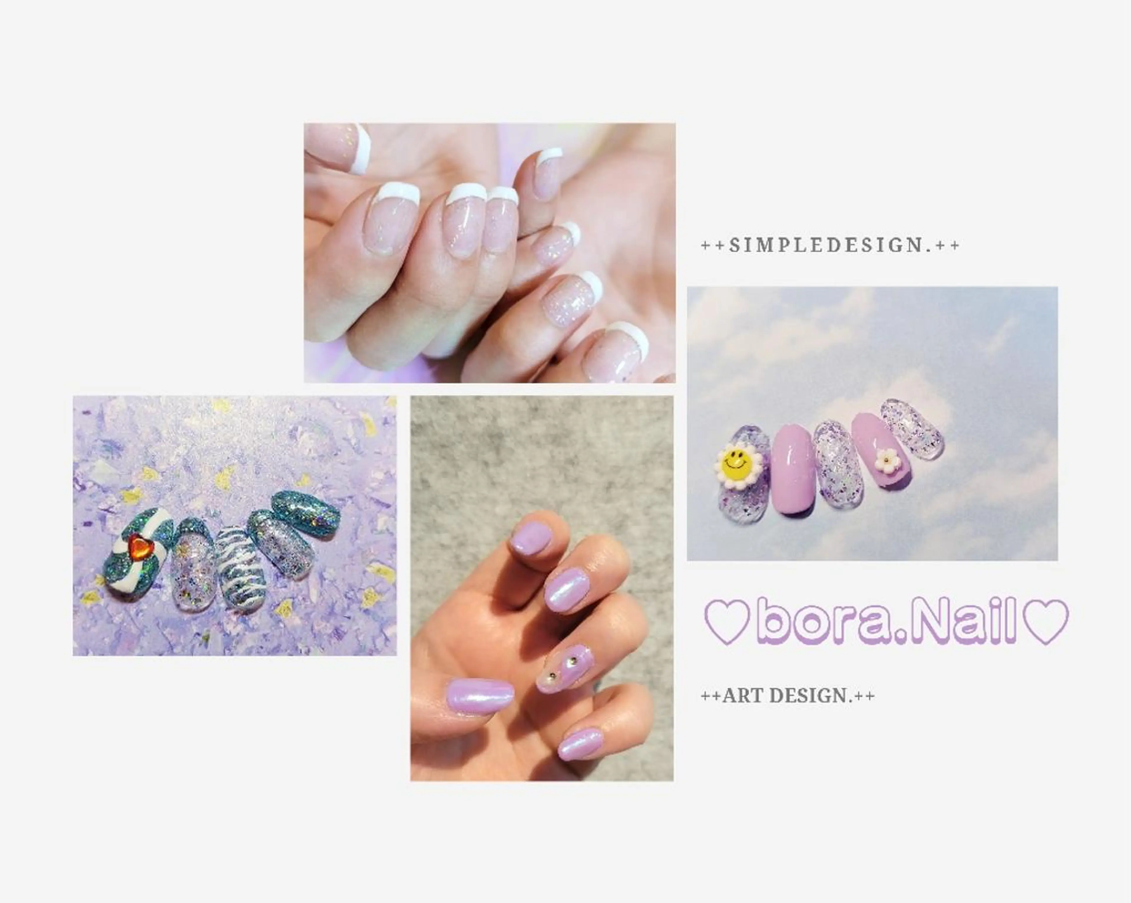 ネイル アートネイル フレンチネイル キラキラネイル 韓国ネイル ワンカラーネイル 💜bora .のネイルデザイン