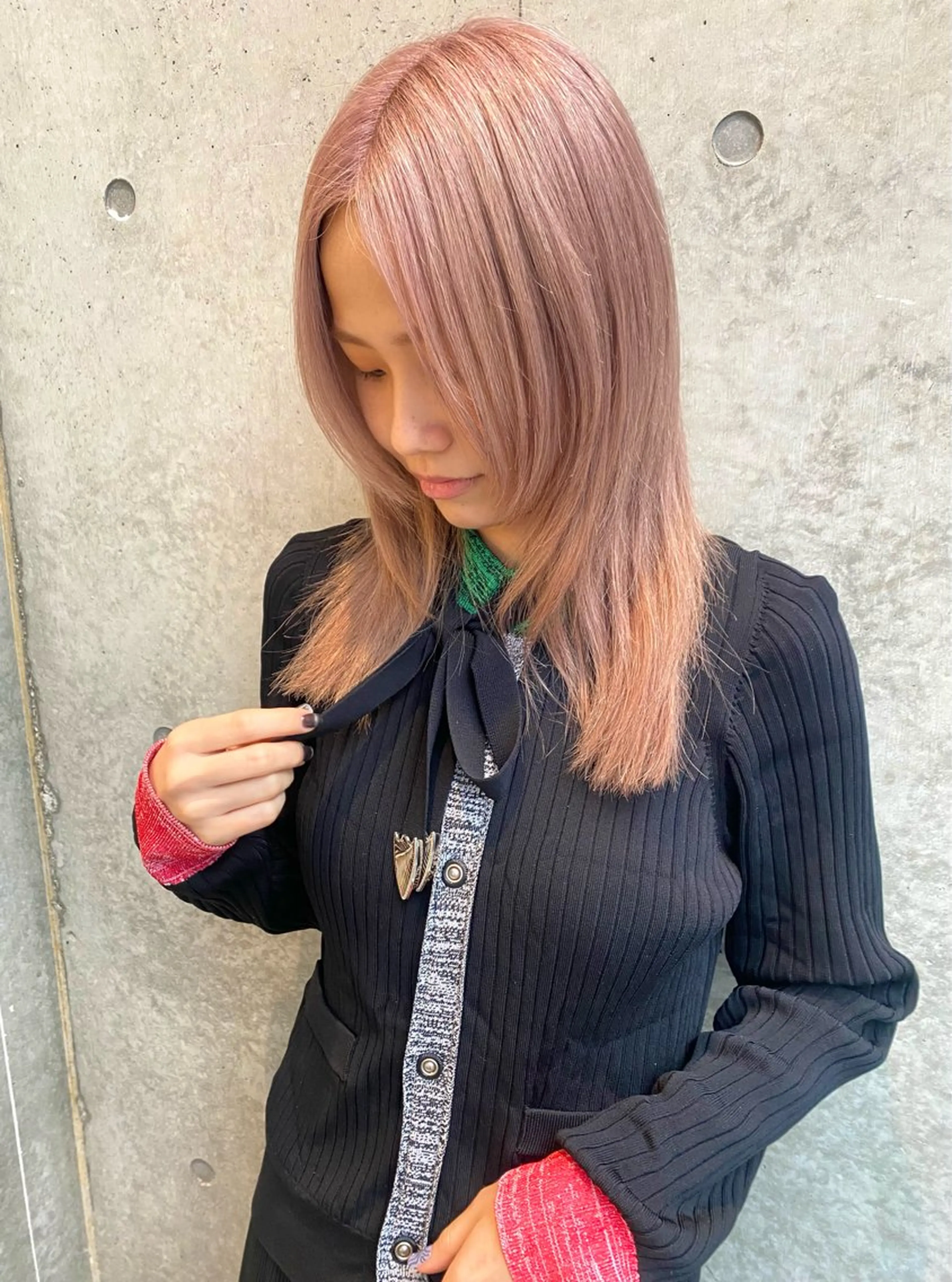 ミディアム カラー カット ヘアカラー トリートメント レイヤー/柔色 カラー/SAkiのヘアスタイル