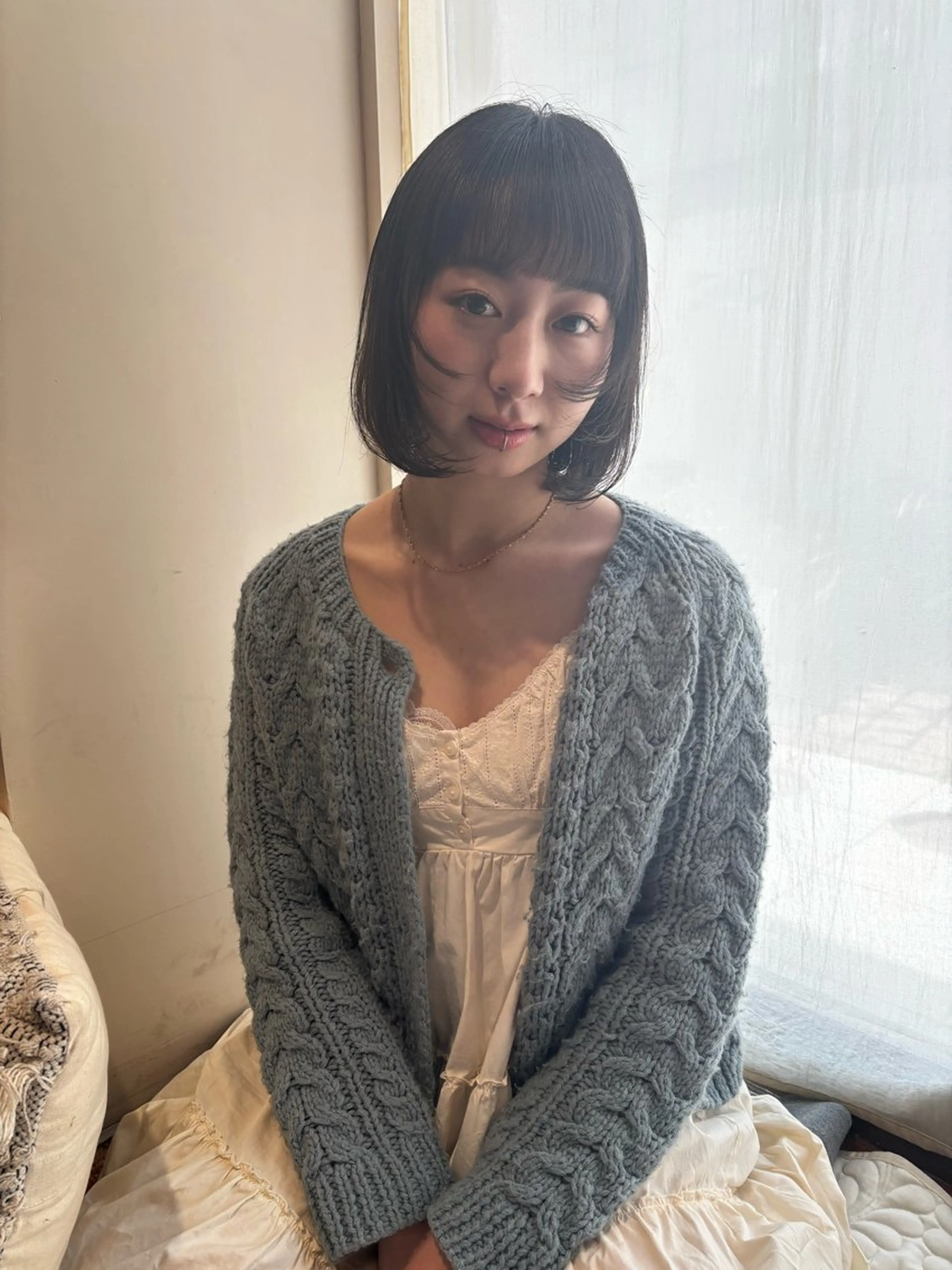 ミディアム ボブレイヤー ボブ レイヤーカット ducca所属・ナガト カオリのヘアスタイル