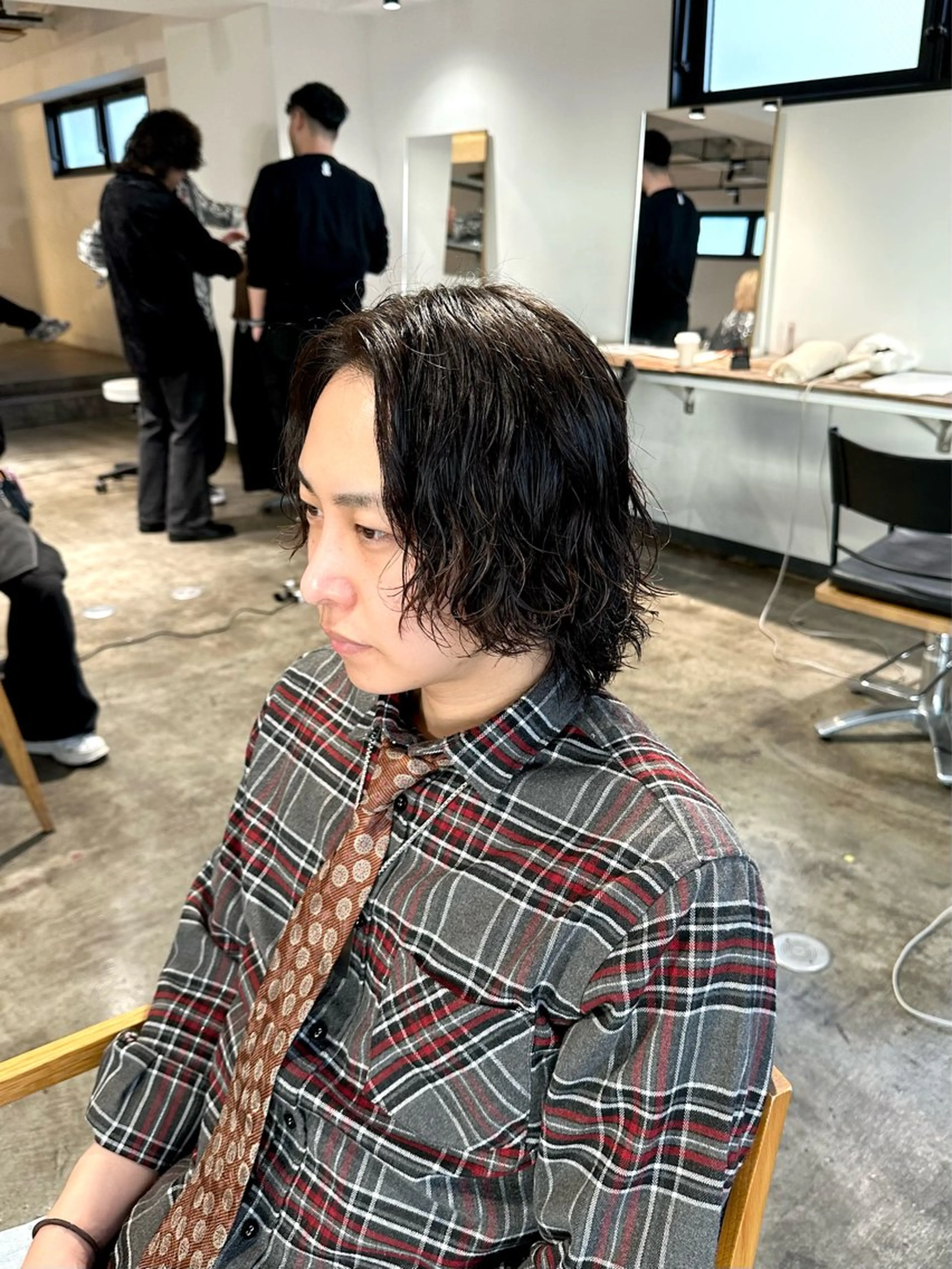 メンズ センターパート マッシュウルフ マッシュ メンズパーマ メンズツイストパーマ カット ヘアカラー パーマ トリートメント 骨格補正施術/メンズ 専門美容師/YUYAのヘアスタイル