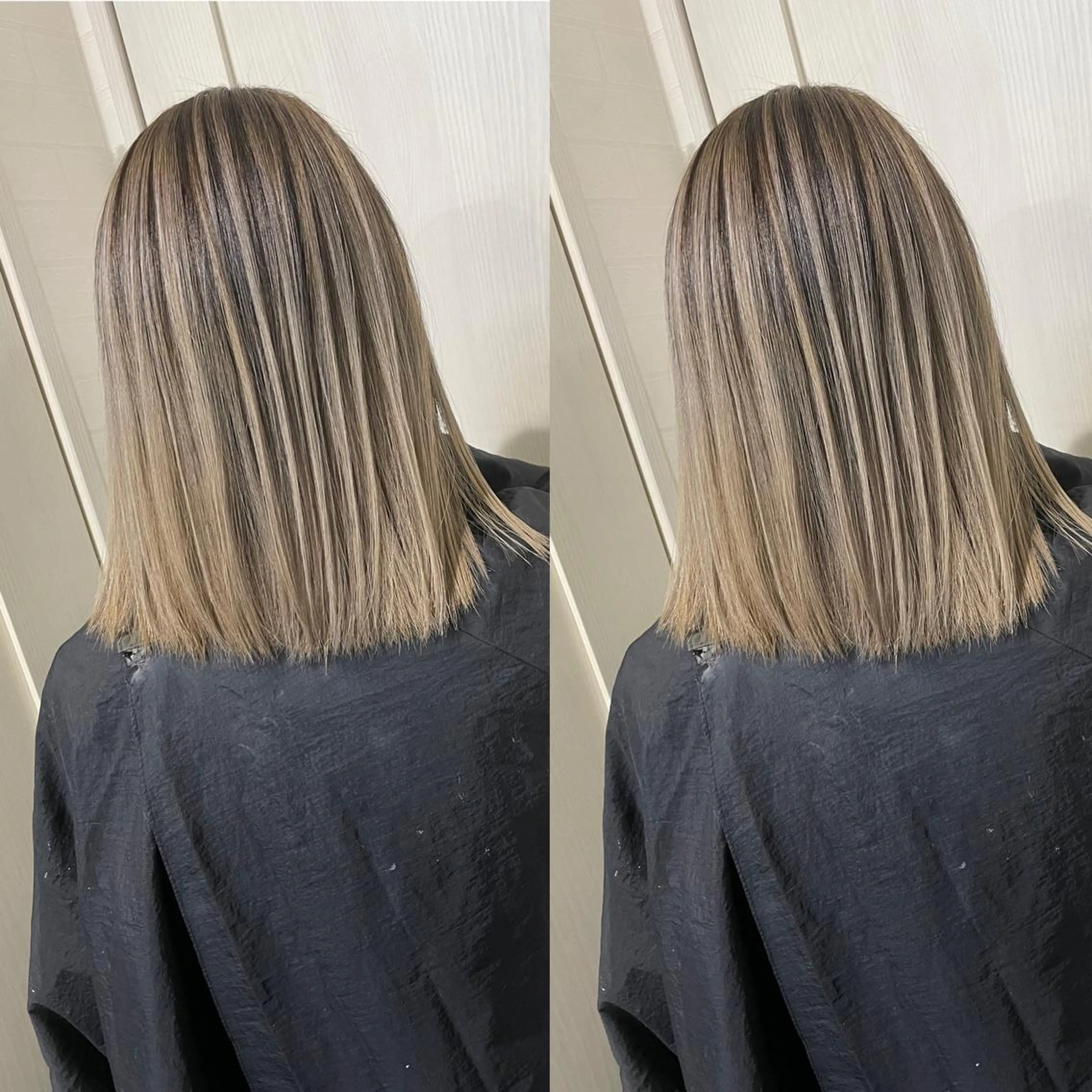 ミディアム カラー ヒカ/外国人風 デザインカラーのヘアスタイル